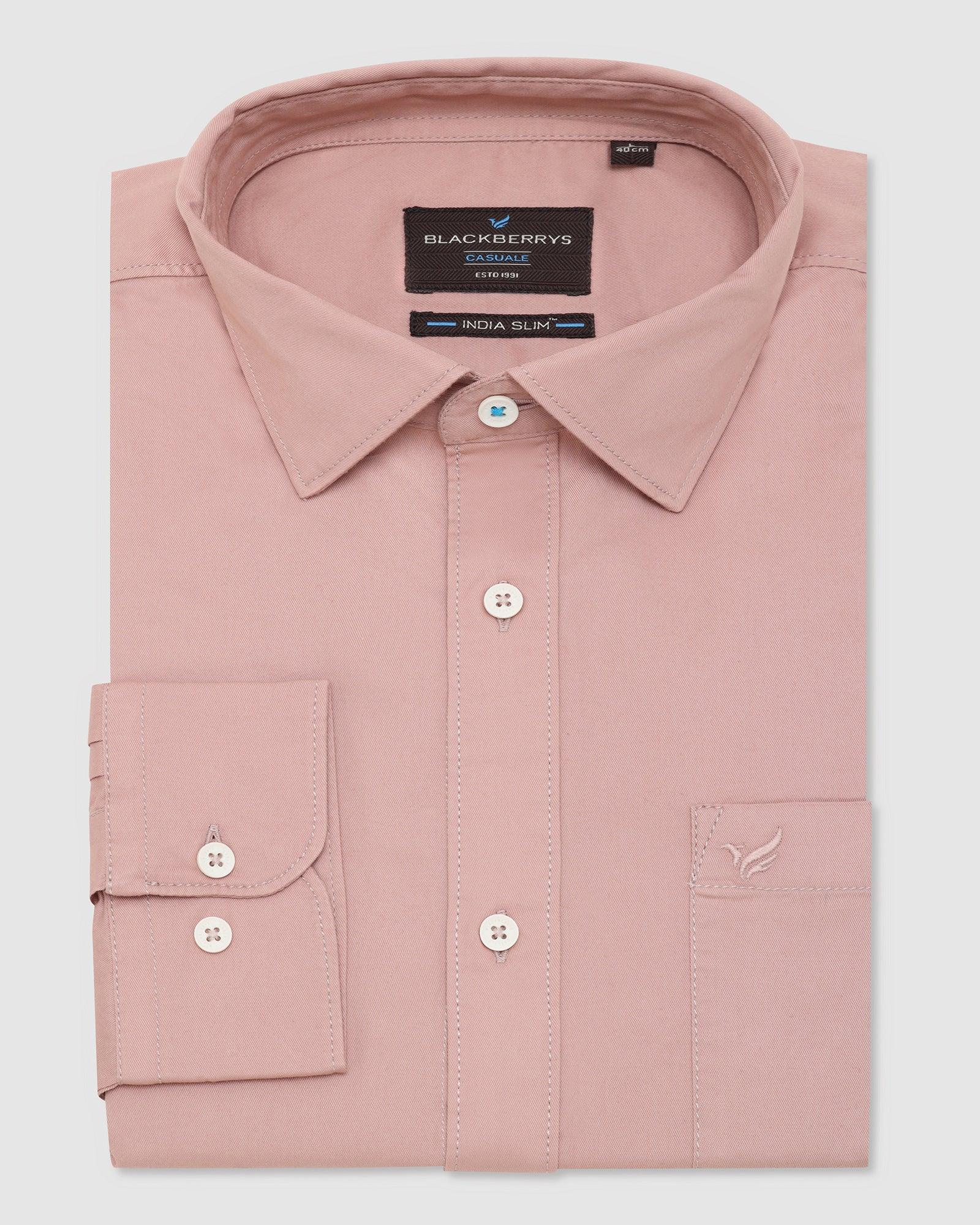 Casual Dusty Pink Solid Shirt - Mandy - Blackberrys