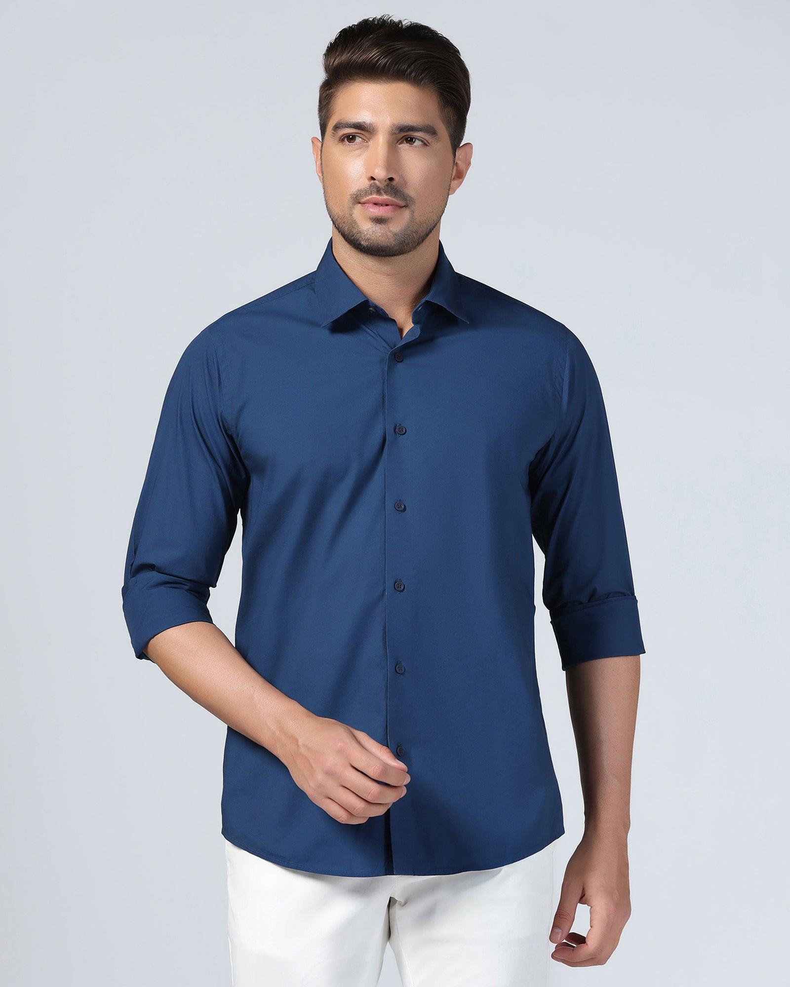Teal Shirred neck shirt