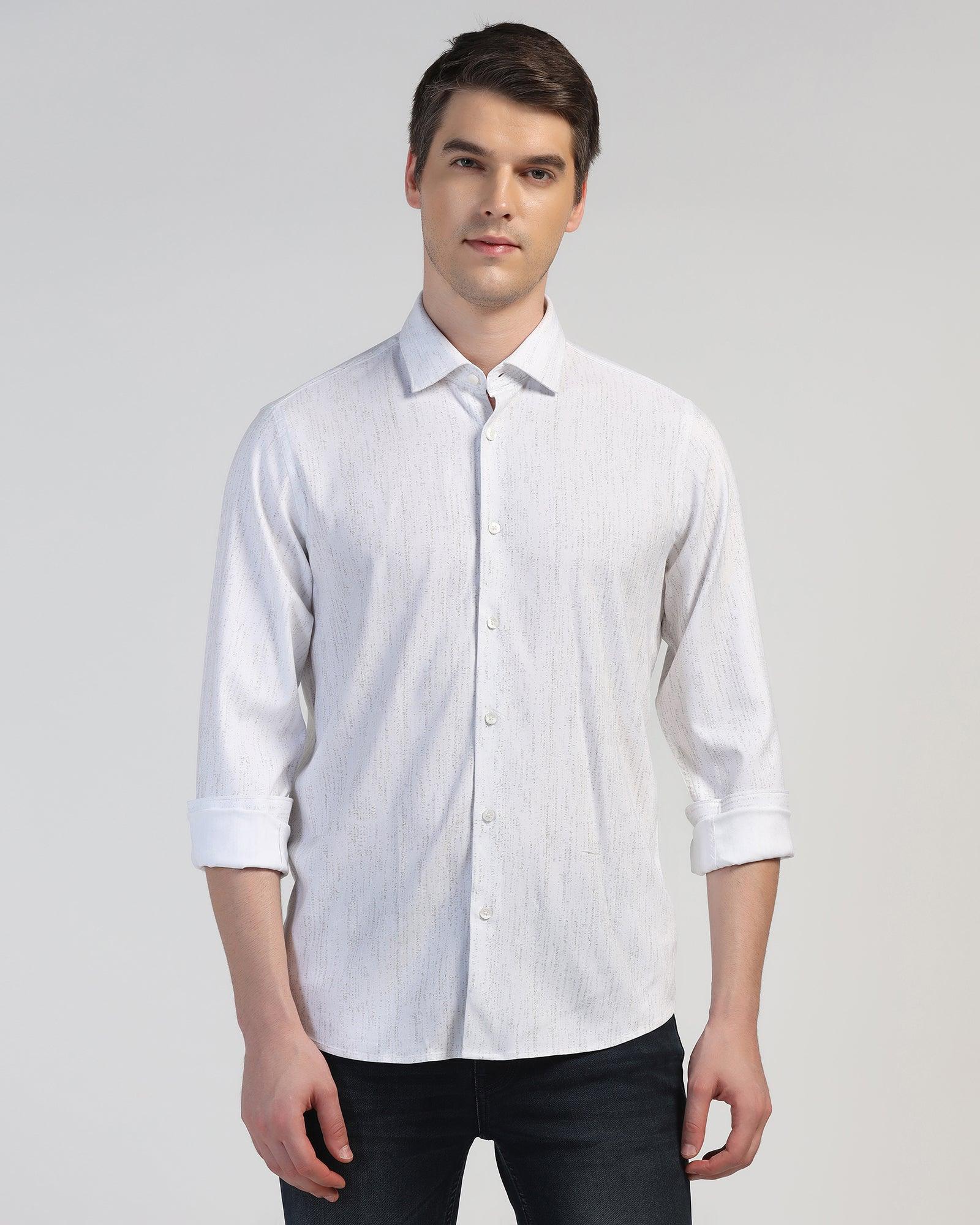 Casual White Printed Shirt - Ena