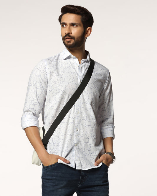 Casual White Printed Shirt - Mercer