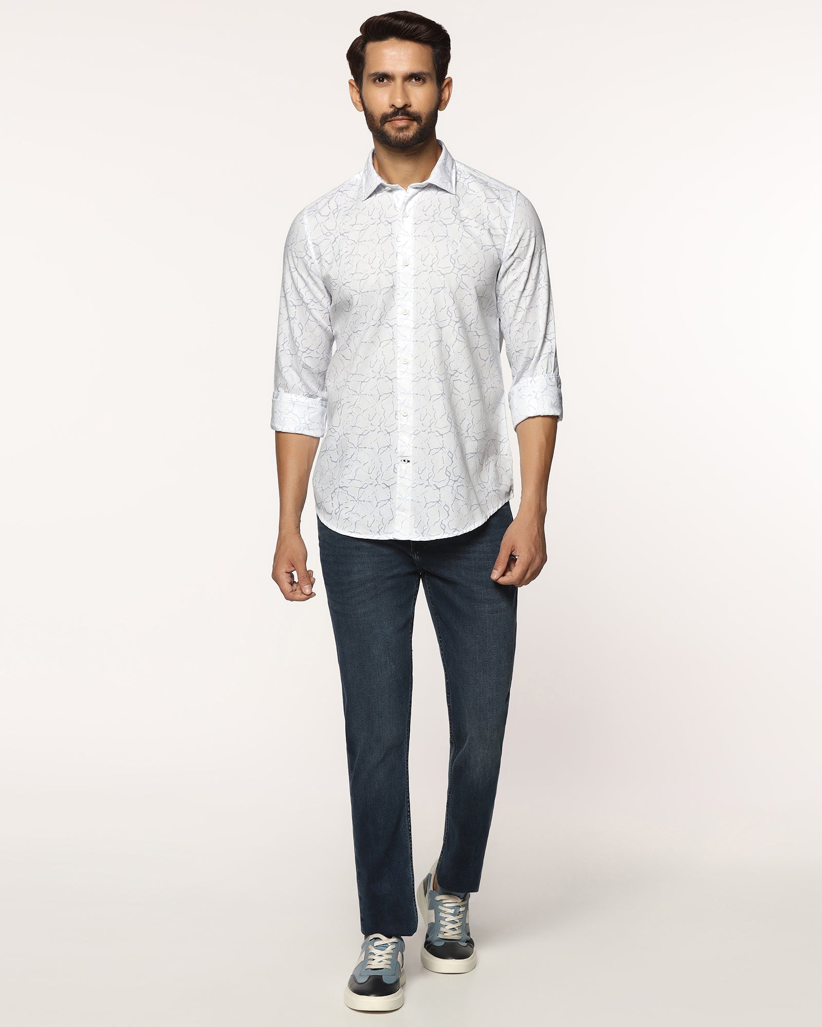 Casual White Printed Shirt - Mercer