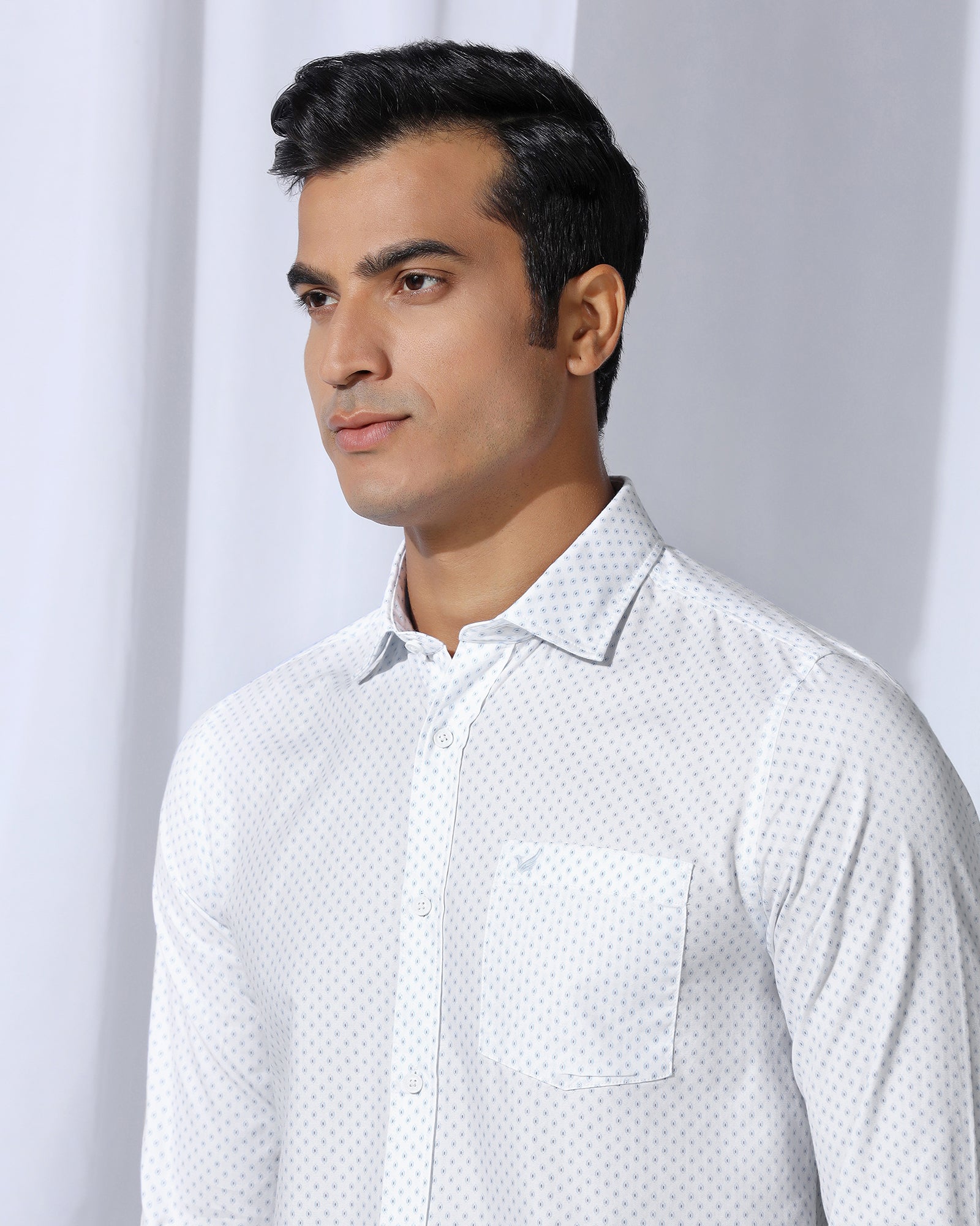 Casual White Printed Shirt - Renan