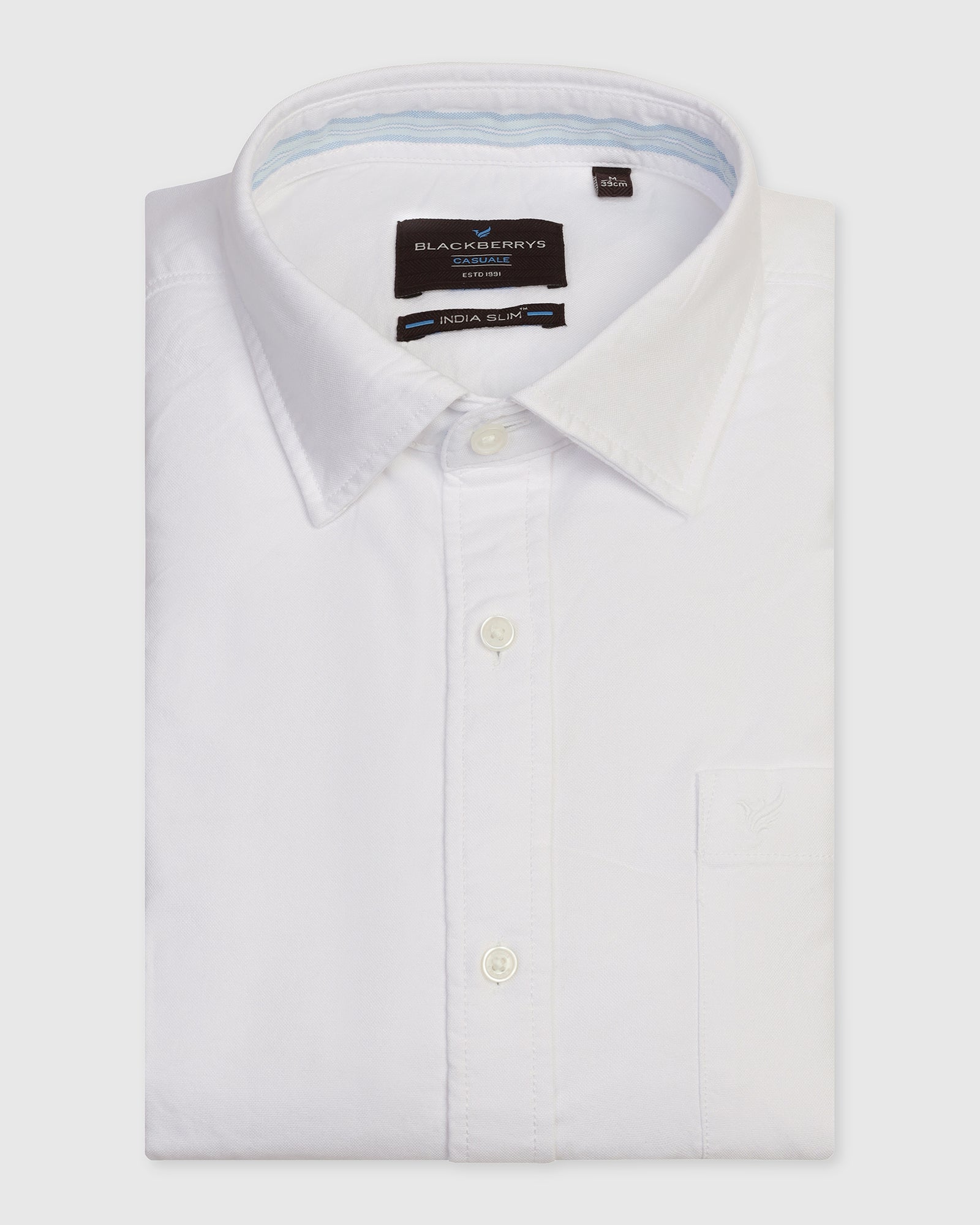 Casual White Solid Shirt - Solly
