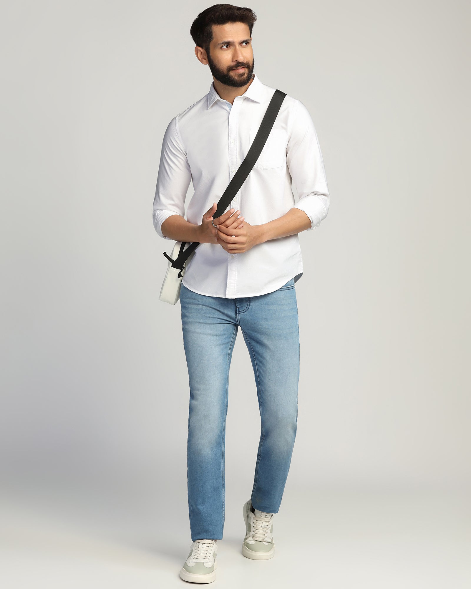 Casual White Solid Shirt - Solly