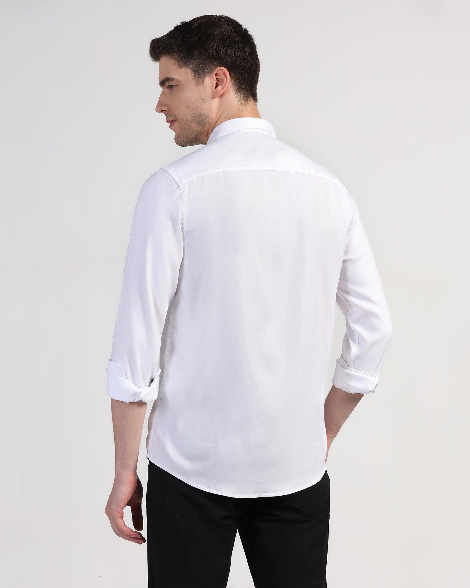 Casual White Solid Shirt - Sula - Blackberrys