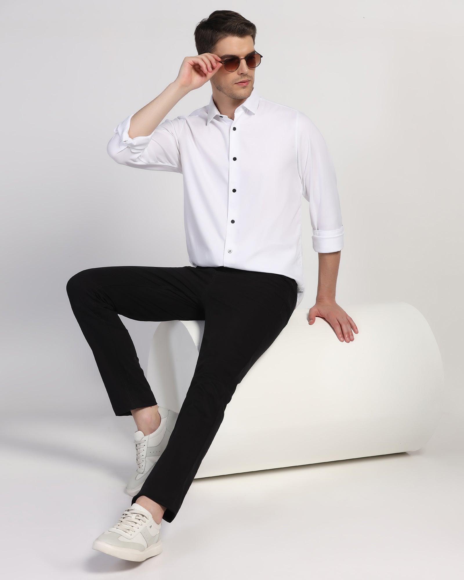Casual White Solid Shirt - Sula - Blackberrys