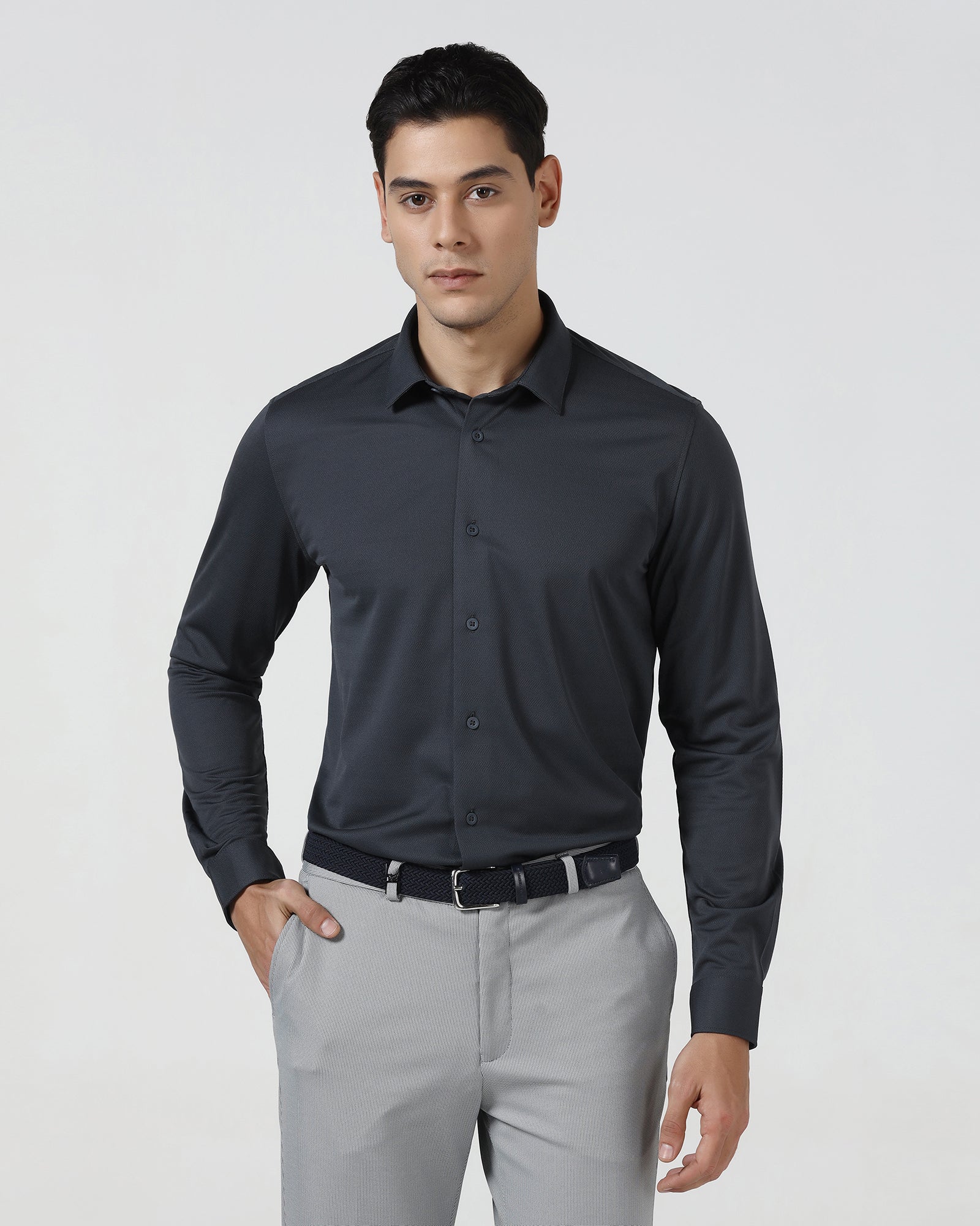 Charcoal TechPro Stripe Shirt - Keish