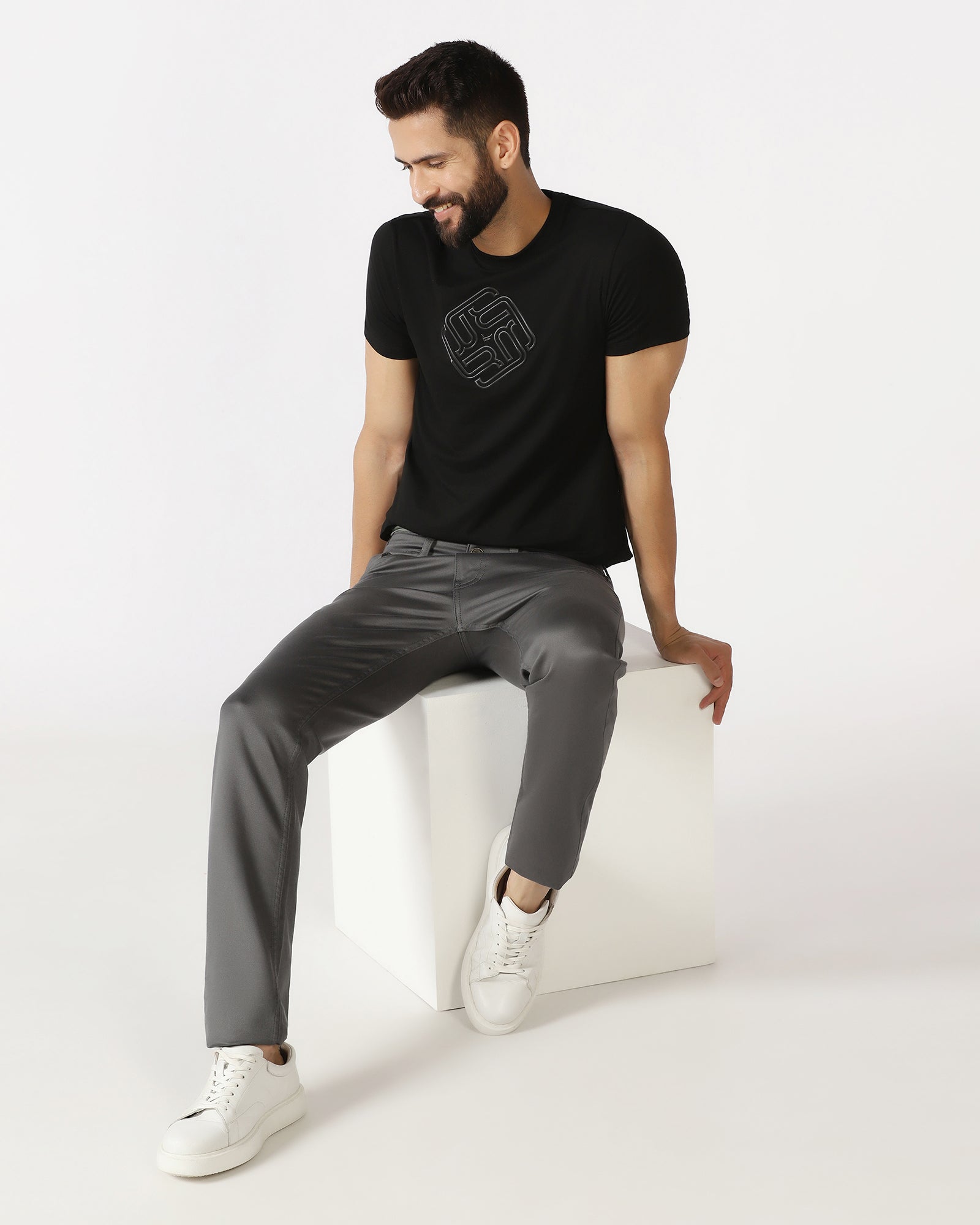 Charcoal Bleed Zero Slim Comfort Jeans - Abto