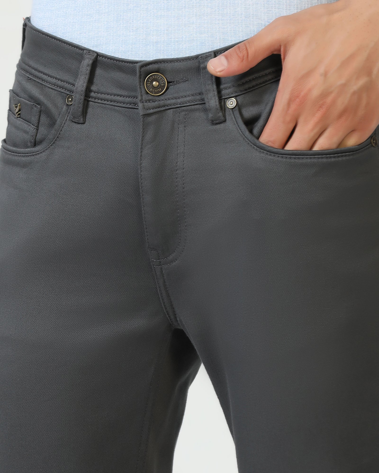 Charcoal Bleed Zero Slim Fit Jeans - Abto