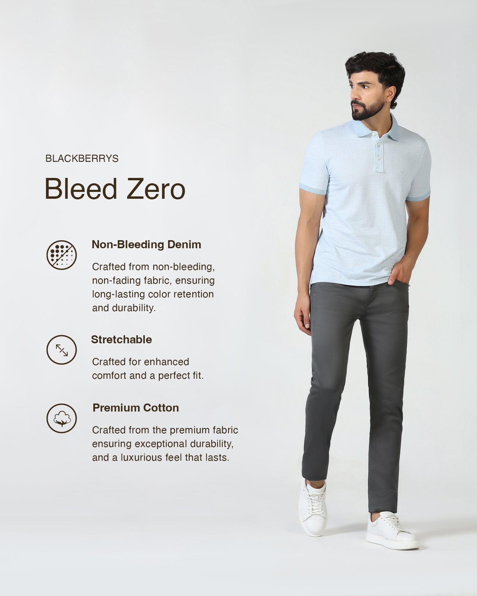 Charcoal Bleed Zero Slim Fit Jeans - Abto