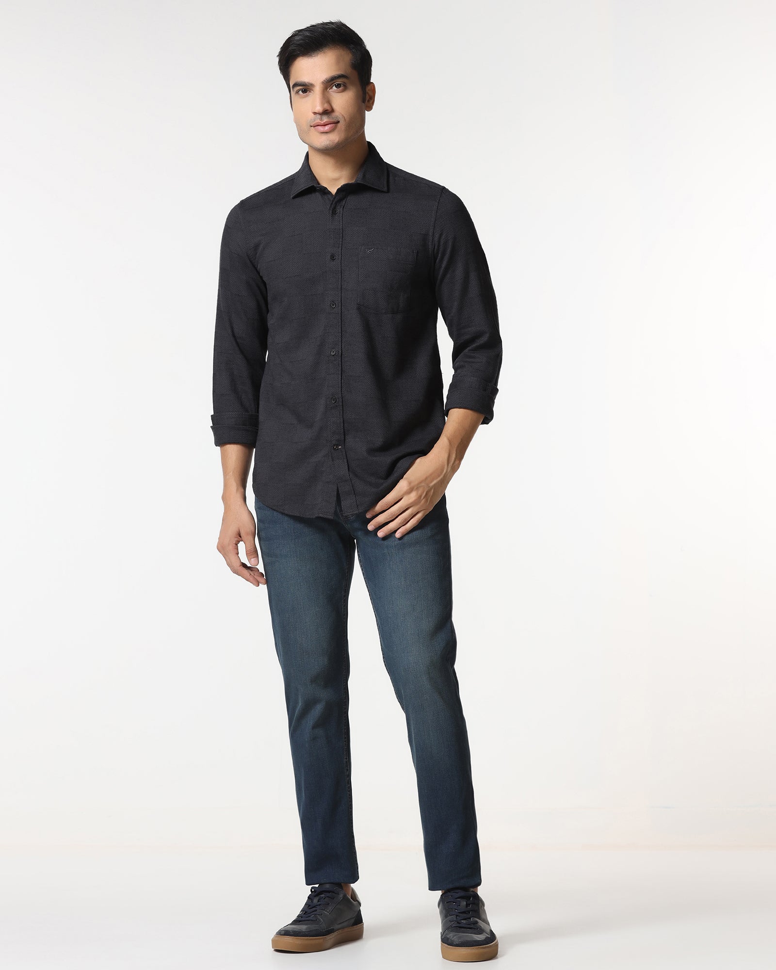 Charcoal Jacquard Shirt - Finja