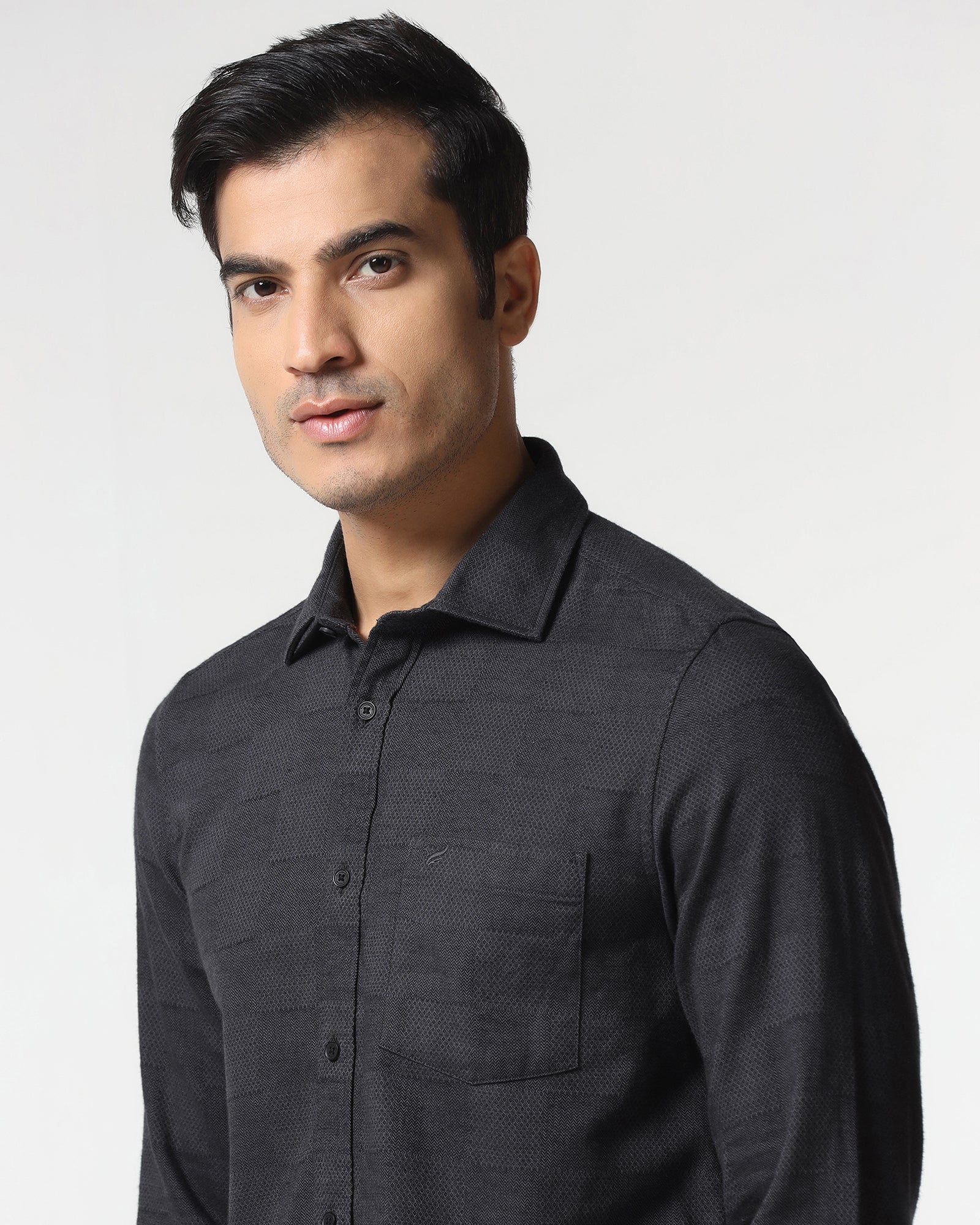 Charcoal Jacquard Shirt - Finja