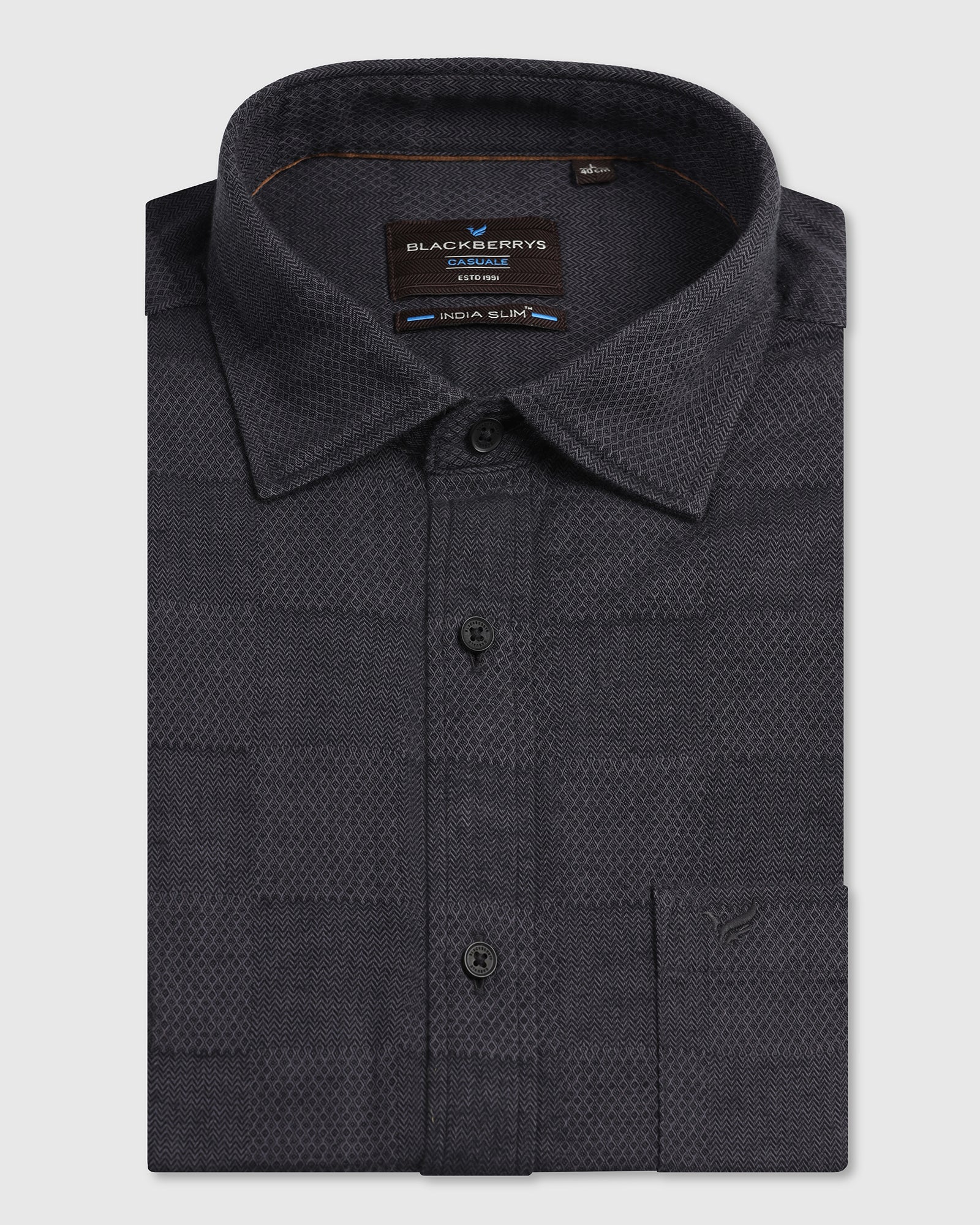 Charcoal Jacquard Shirt - Finja