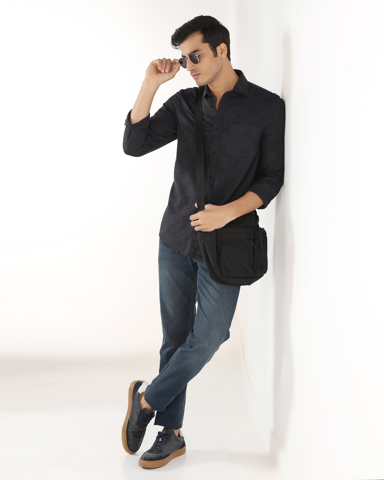 Charcoal Jacquard Shirt - Finja