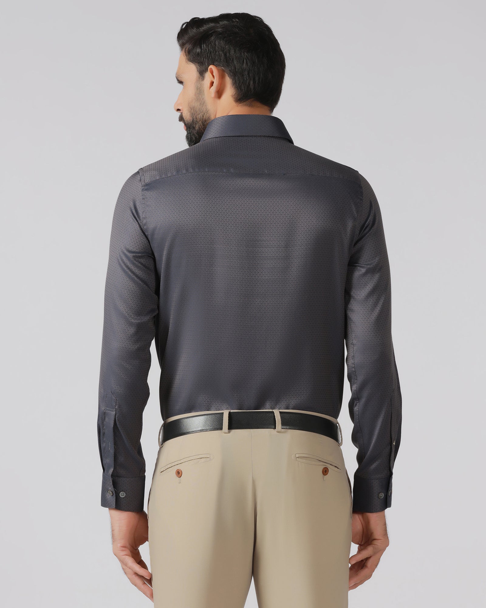 Charcoal Luxe Jacquard Shirt - Mirror