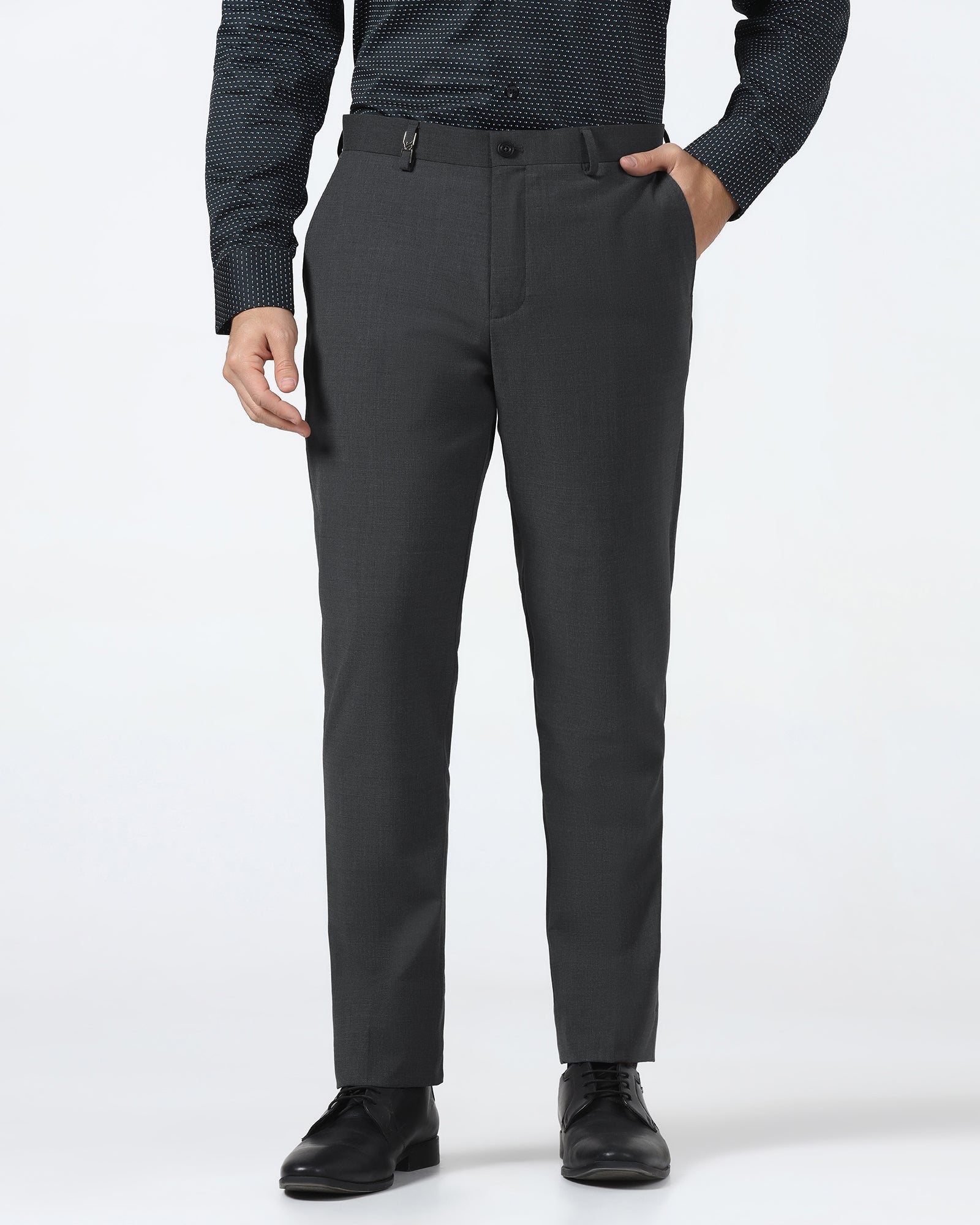 Charcoal Luxe Solid Trouser - Mike