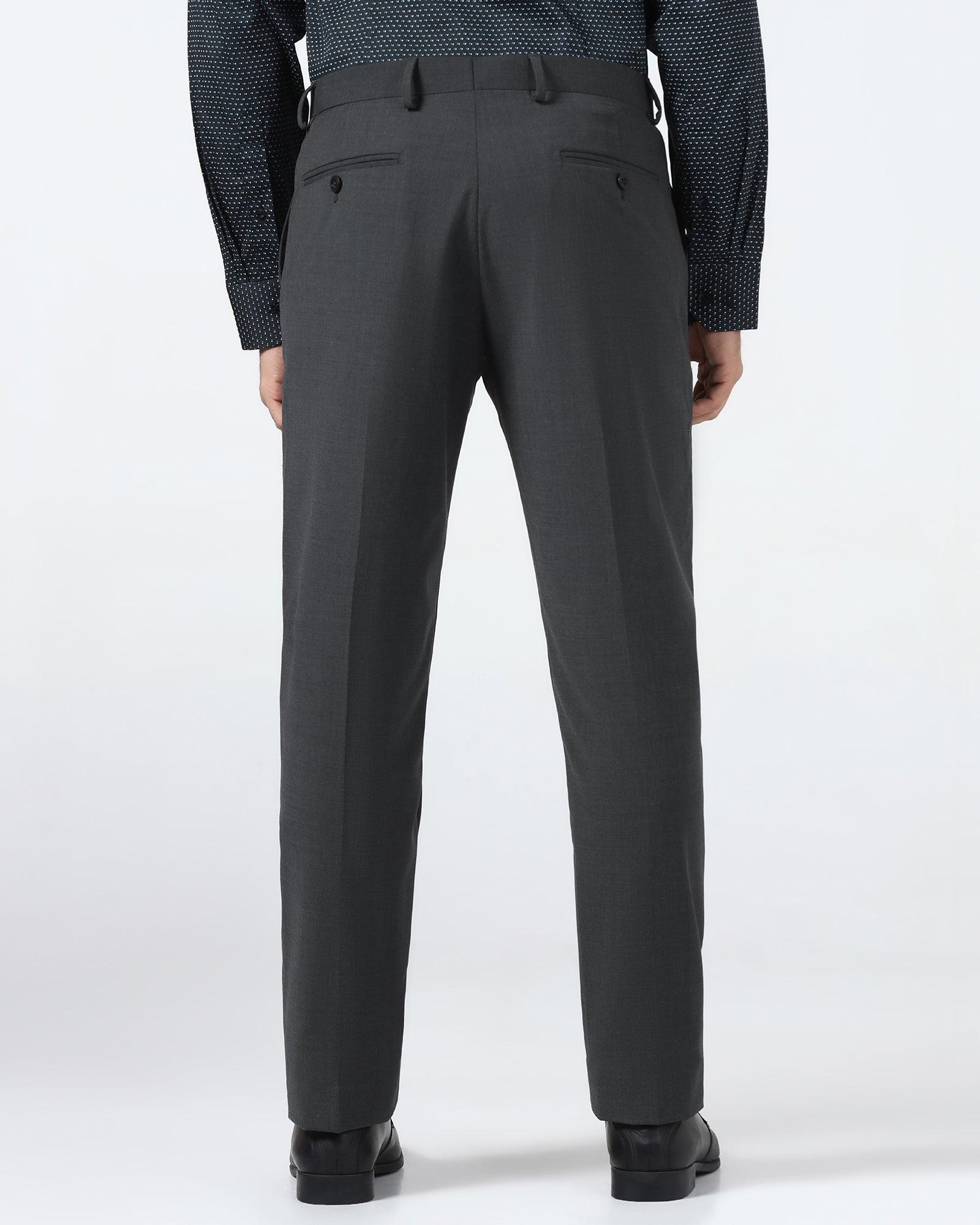 Charcoal Luxe Solid Trouser - Mike