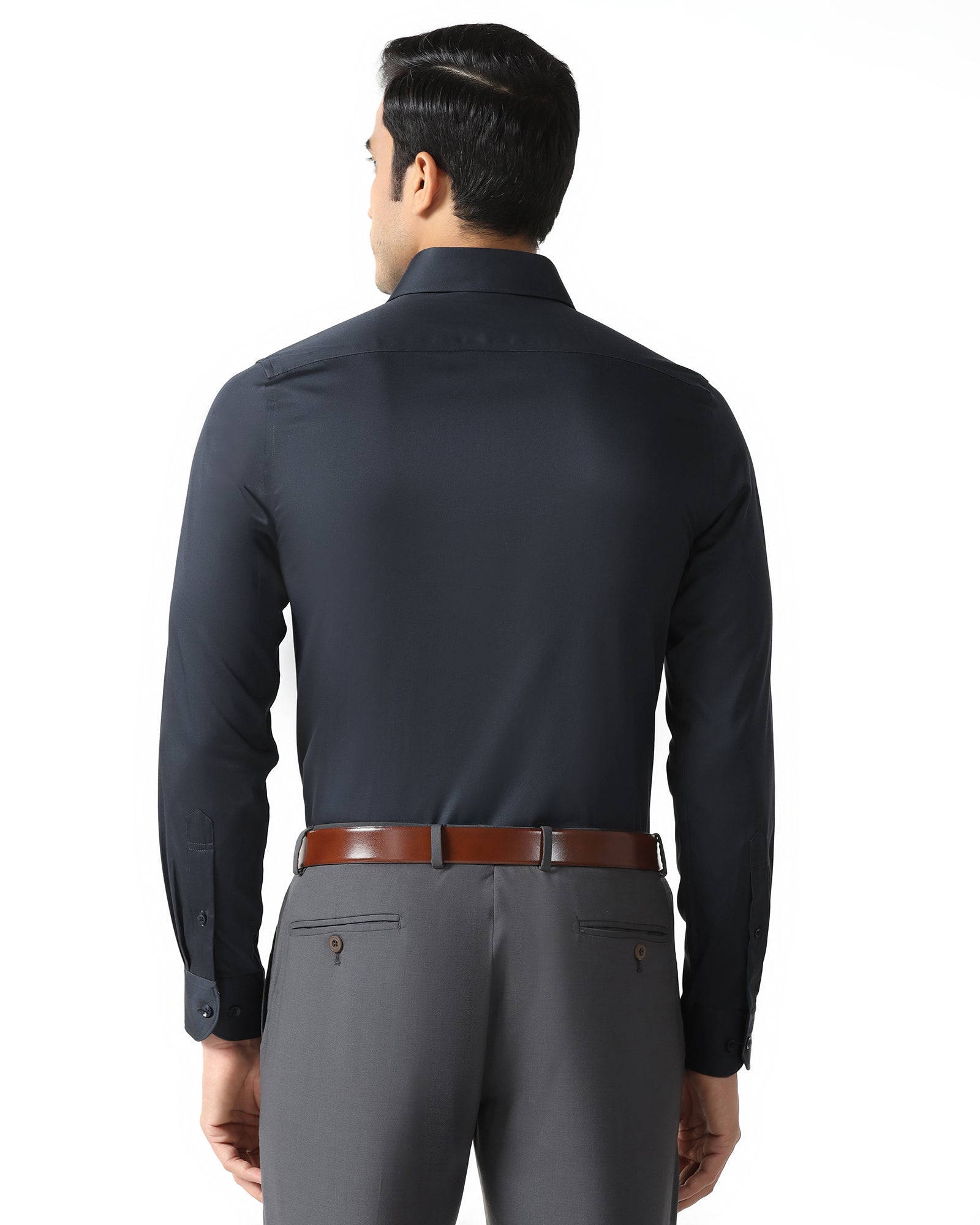 Charcoal Non Iron Solid Shirt - Sylvia