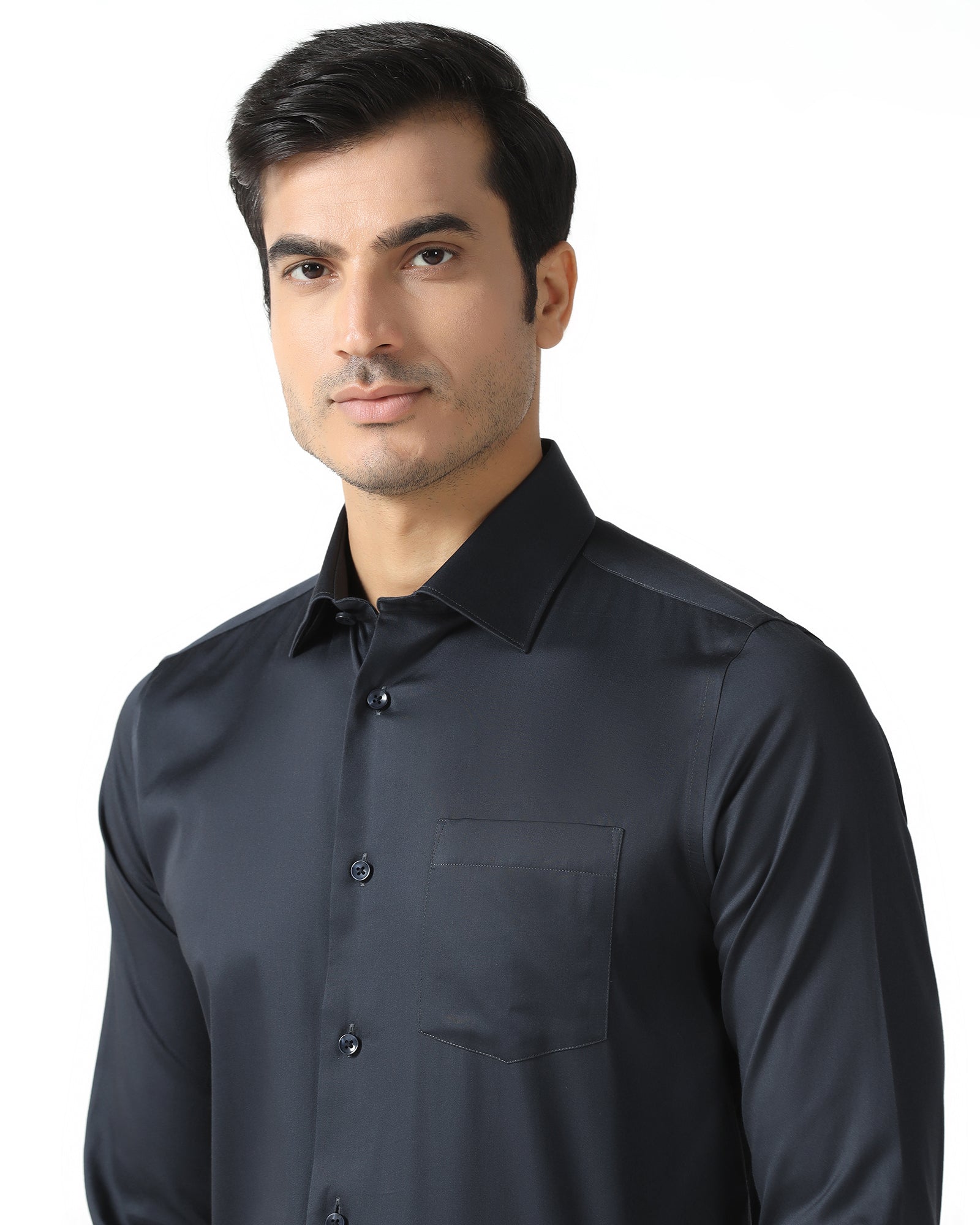 Charcoal Non Iron Solid Shirt - Sylvia