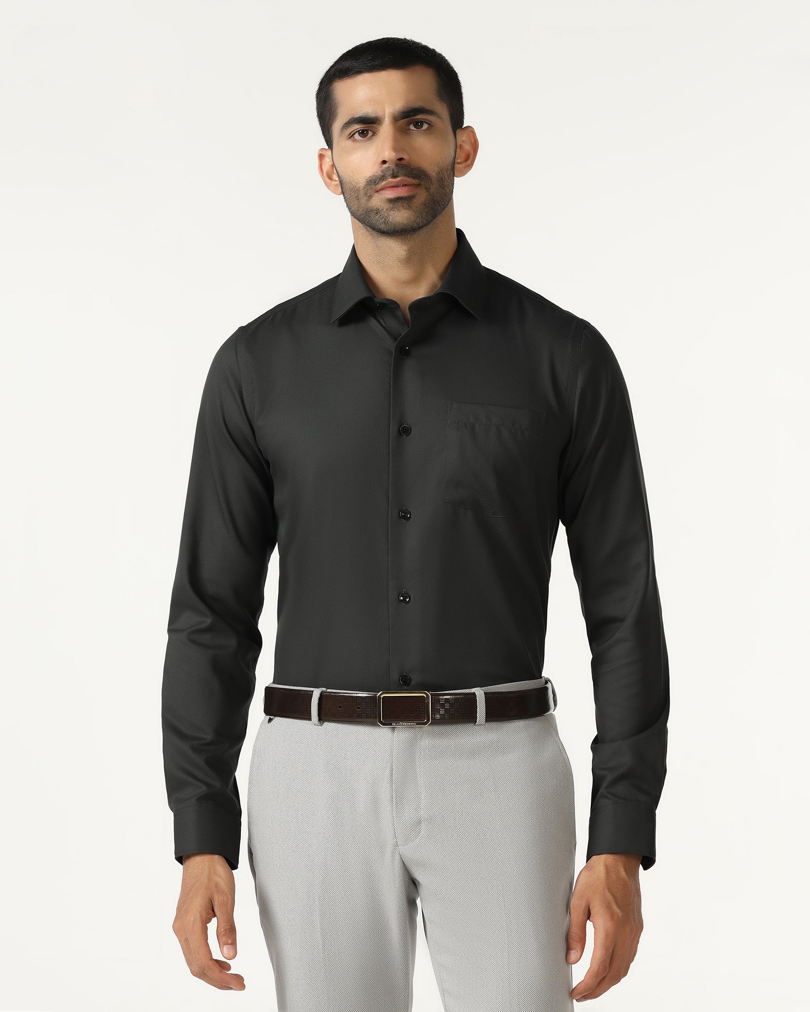 Charcoal Non Iron Textured Shirt - P31