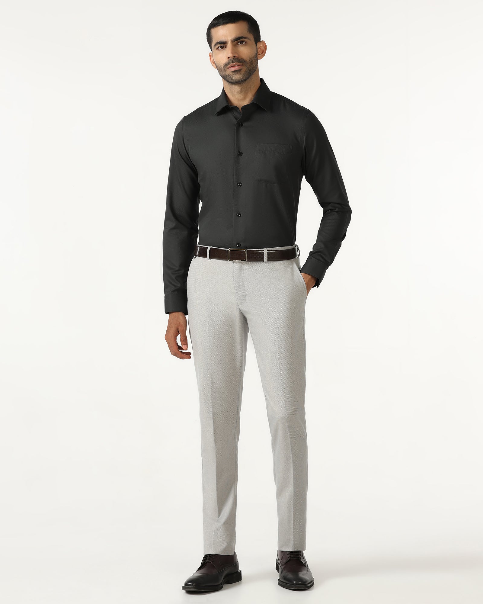 Charcoal Non Iron Textured Shirt - P31