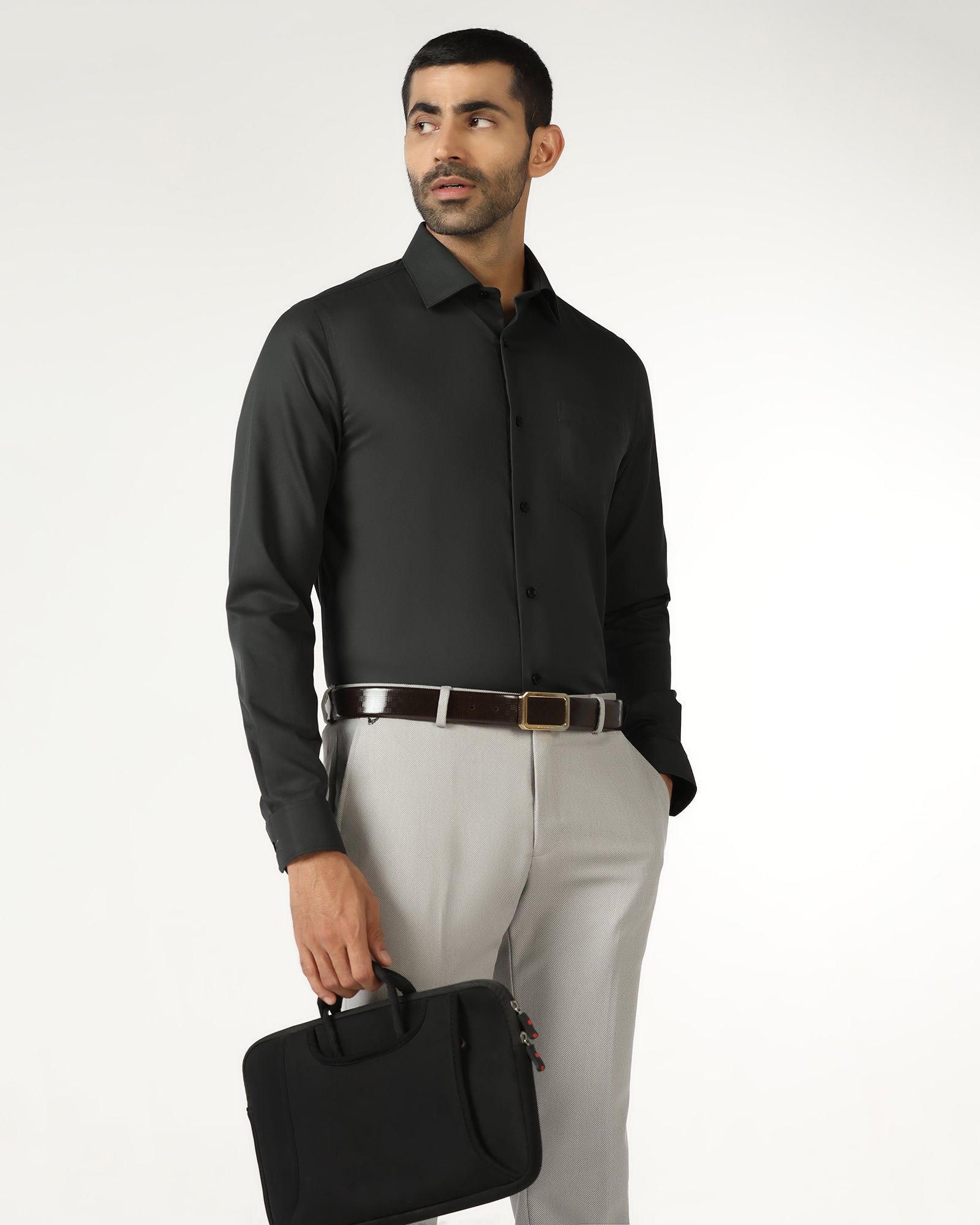 Charcoal Non Iron Textured Shirt - P31