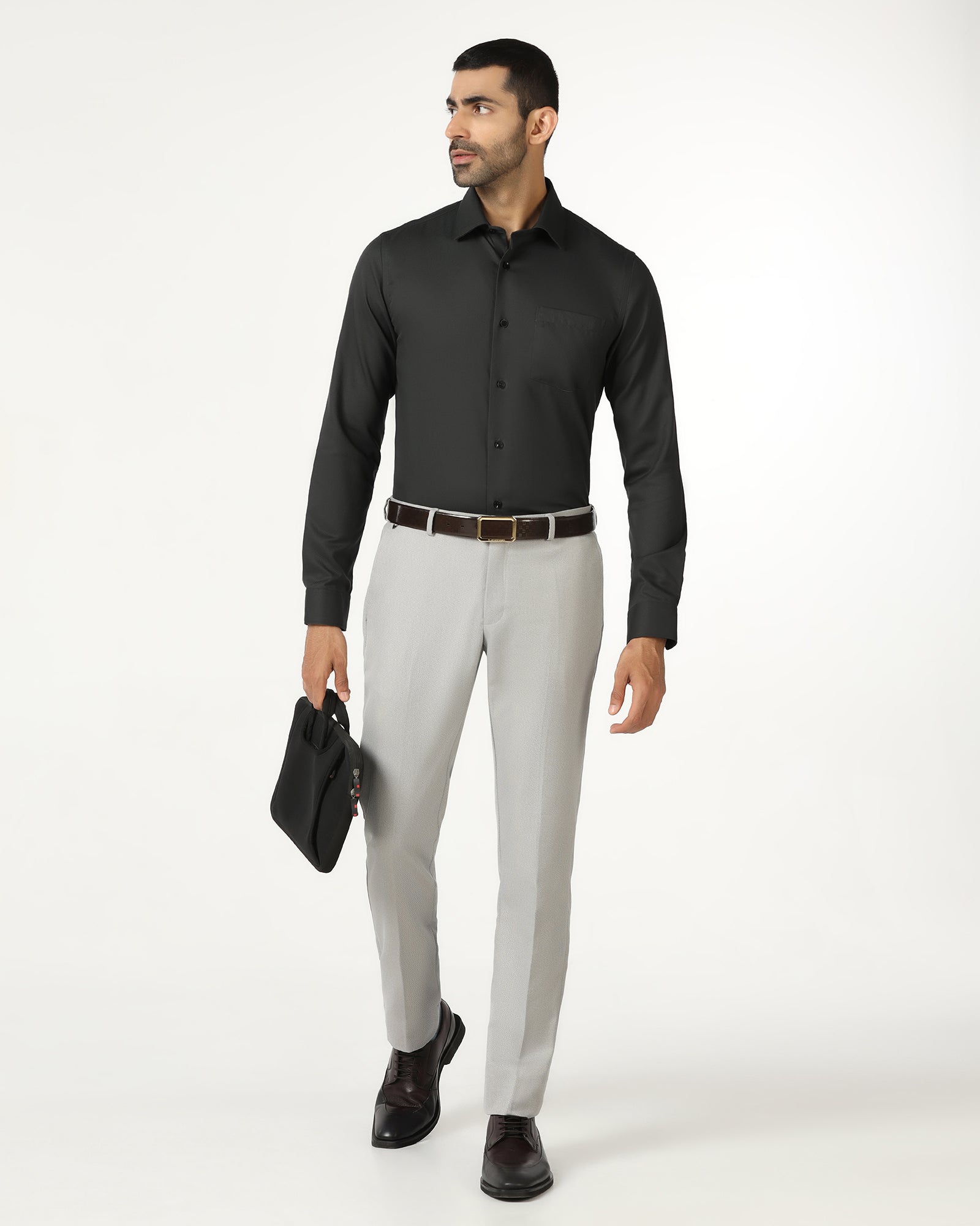 Charcoal Non Iron Textured Shirt - P31