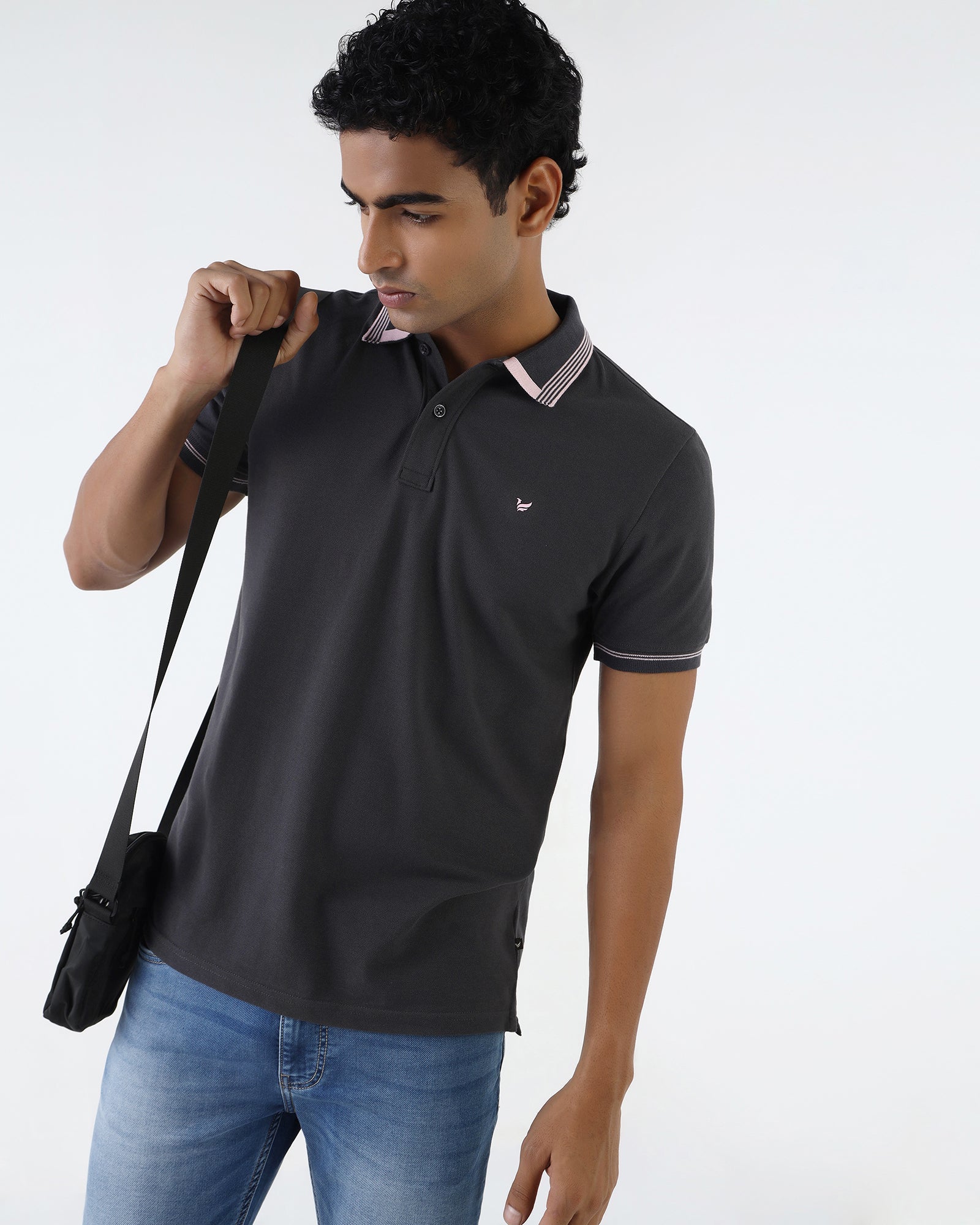 Charcoal Solid Polo - Rupert
