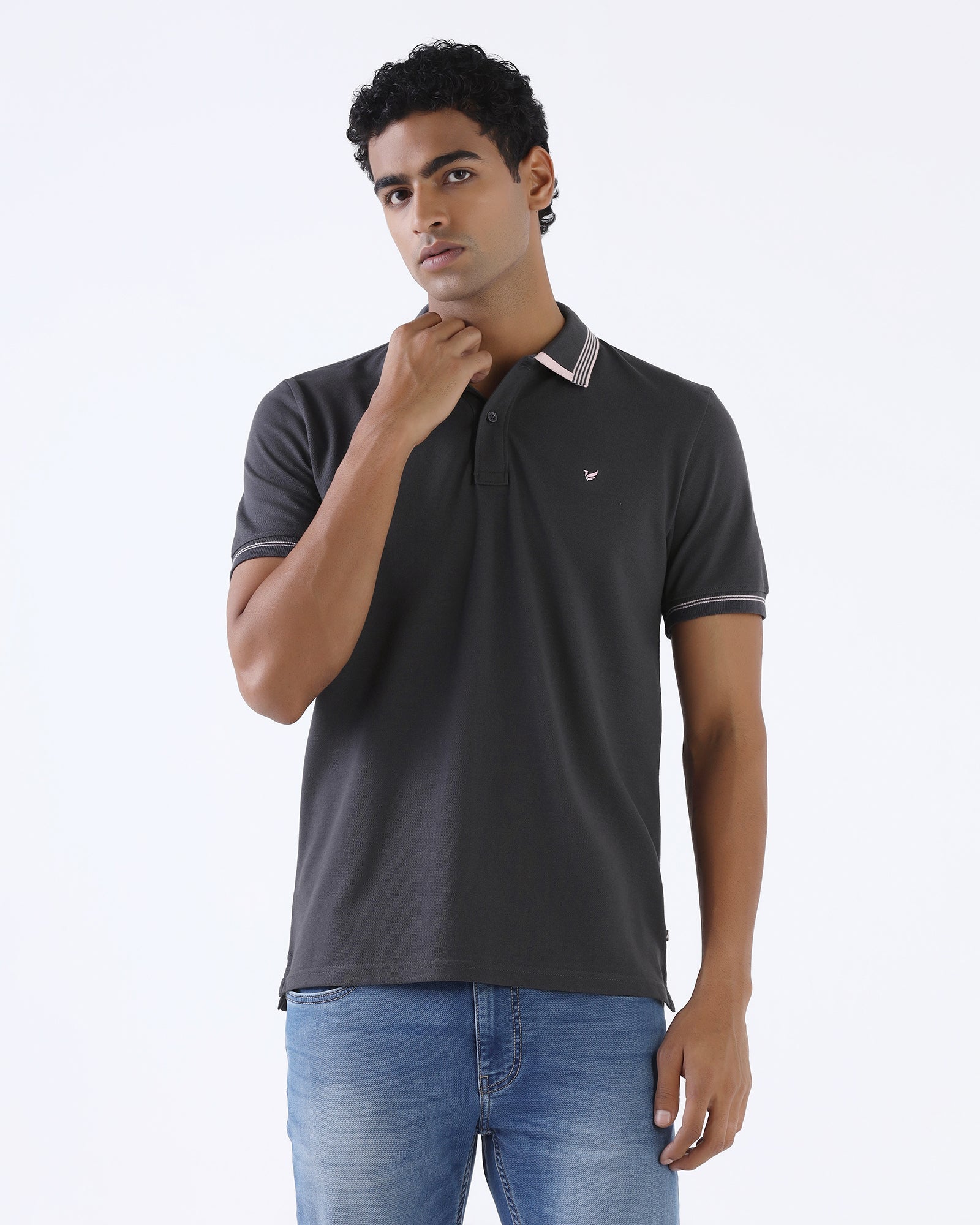 Charcoal Solid Polo - Rupert