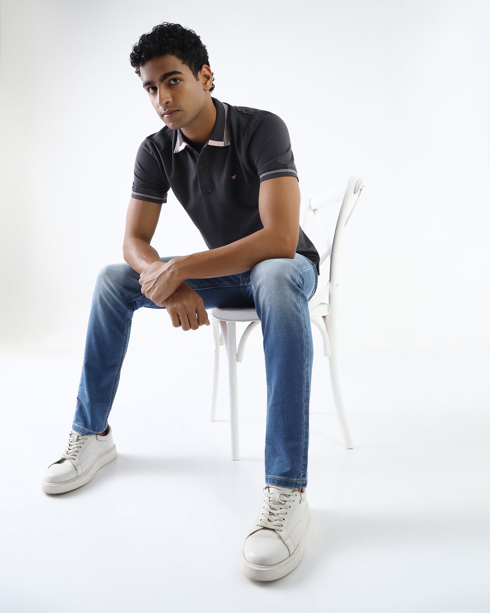Charcoal Solid Polo - Rupert