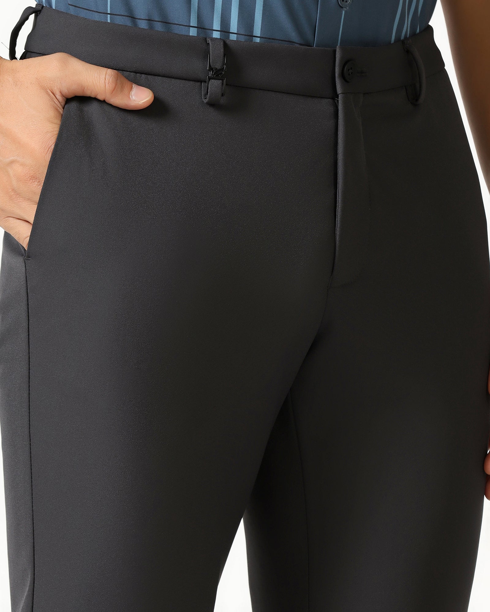 Charcoal Techpro Solid Trouser - Ashley