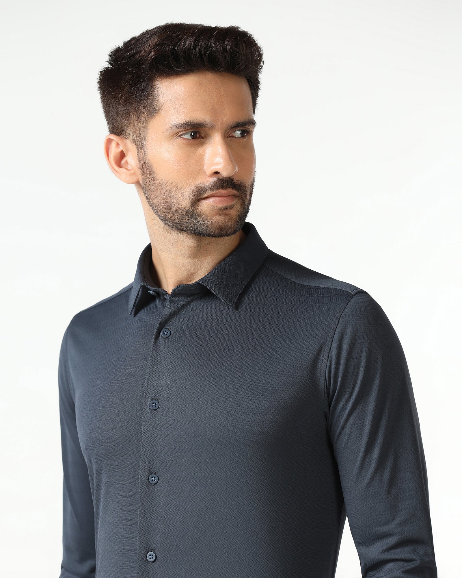 Charcoal Techpro Stripe Shirt - Keish