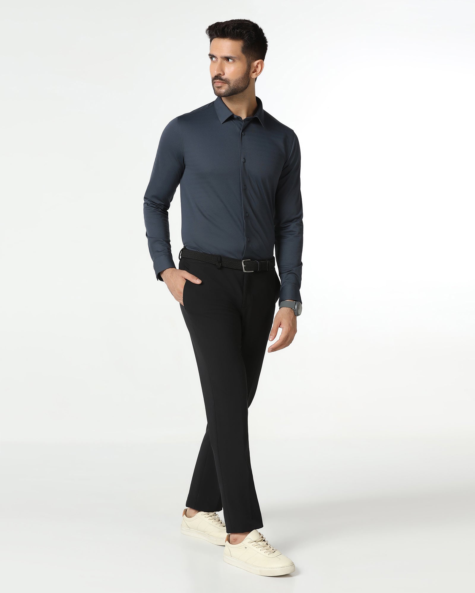 Charcoal Techpro Stripe Shirt - Keish