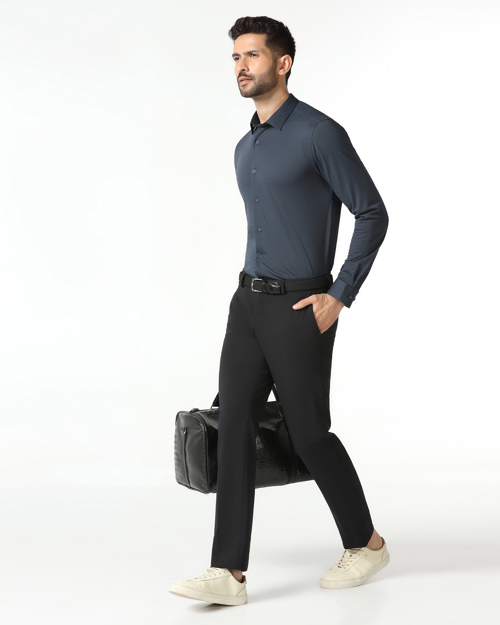 Charcoal Techpro Stripe Shirt - Keish