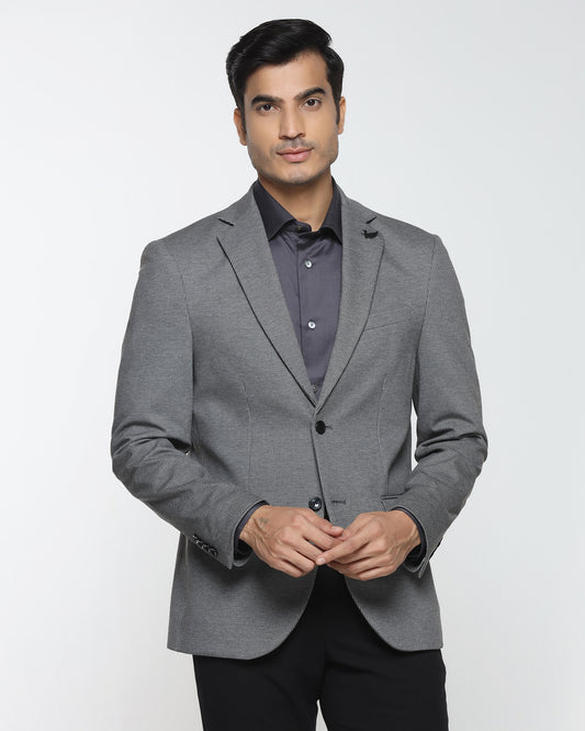 Charcoal Textured Blazer - Artura