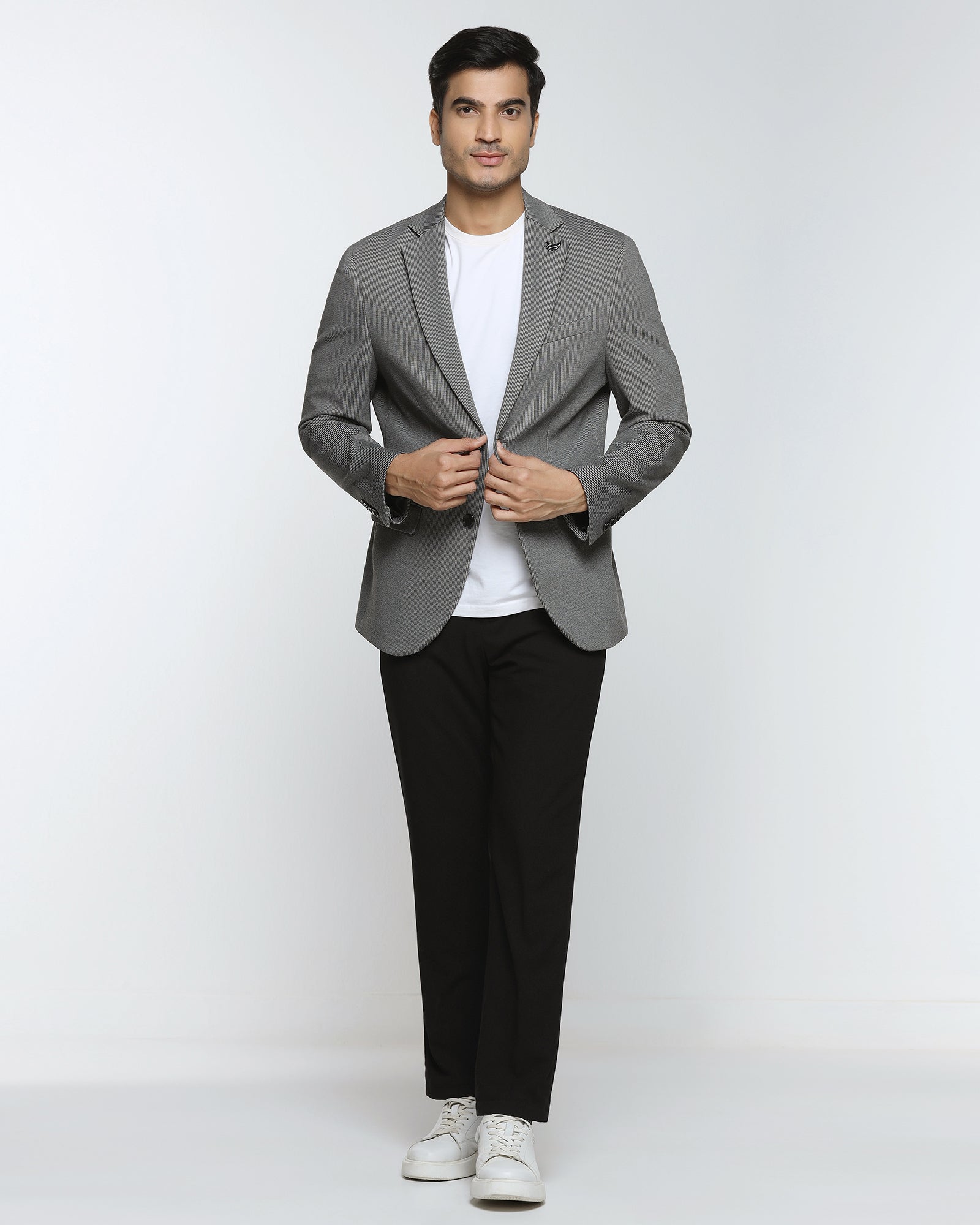 Charcoal Textured Blazer - Artura