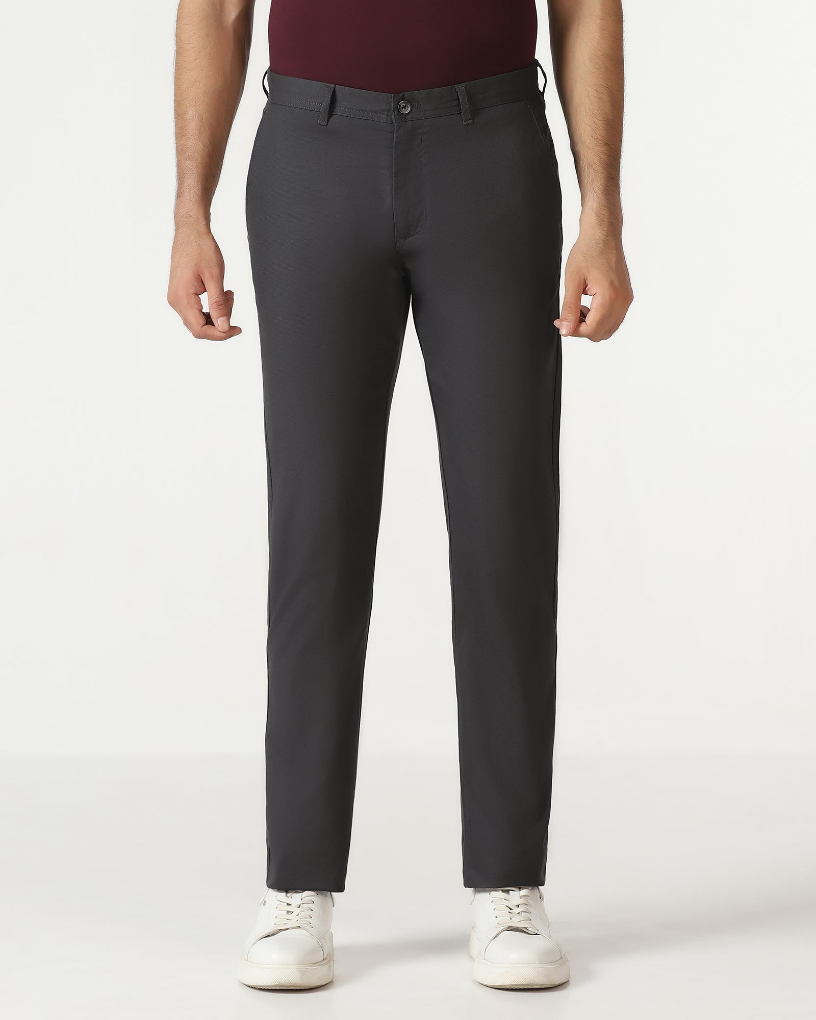 Charcoal Textured Khakis - Cratuso