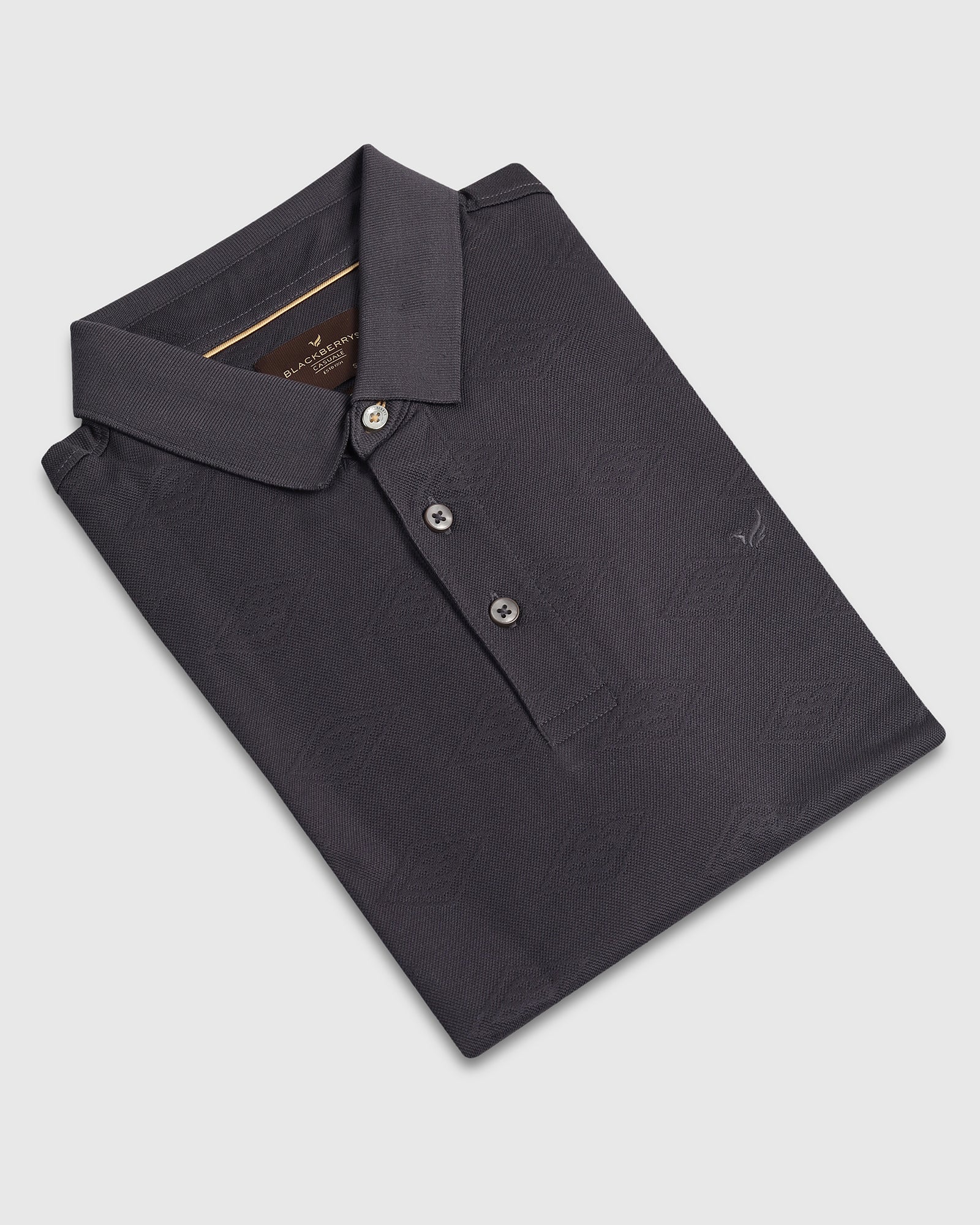 Charcoal Textured Polo - Wayne