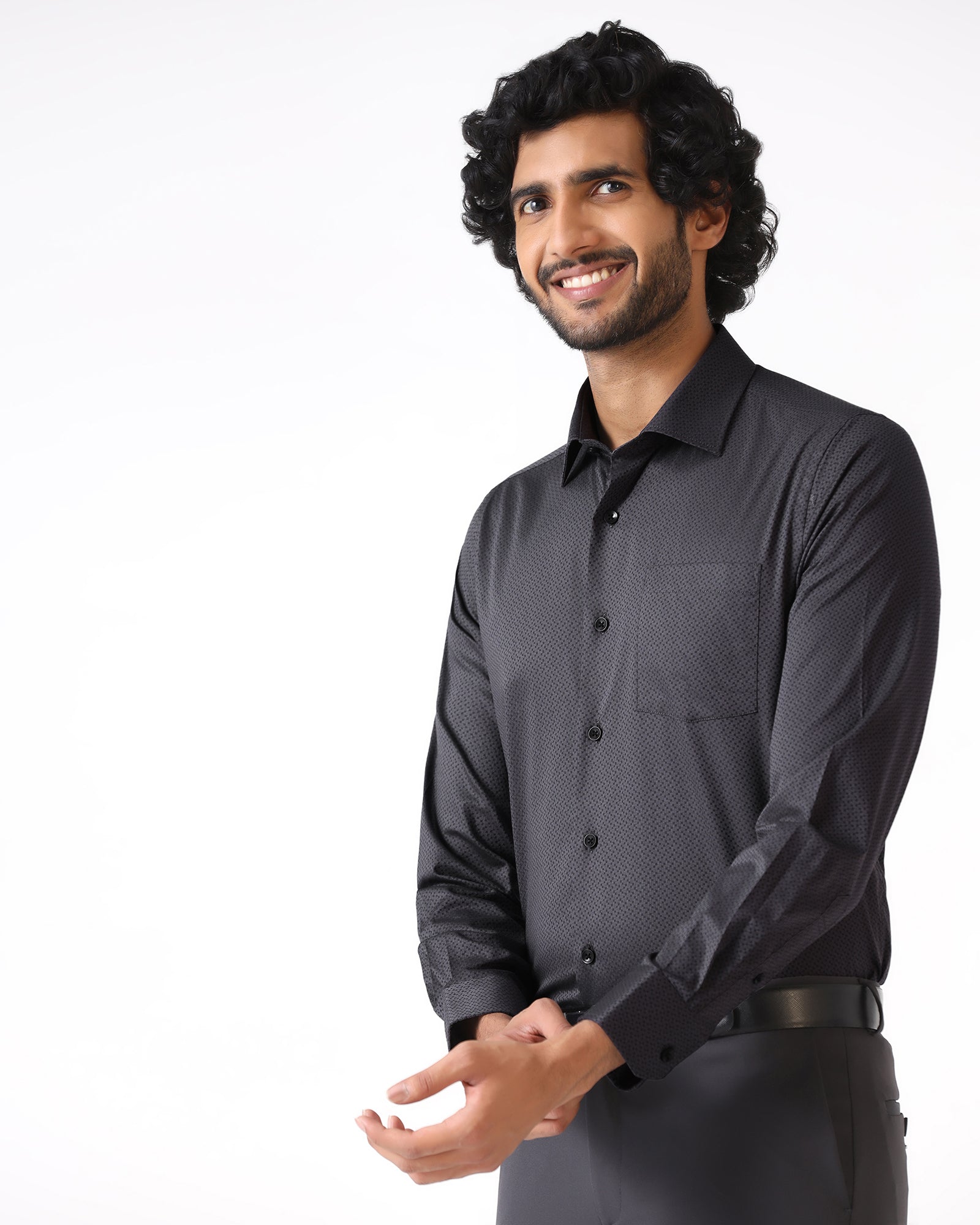 Charcoal Textured Shirt - Regard