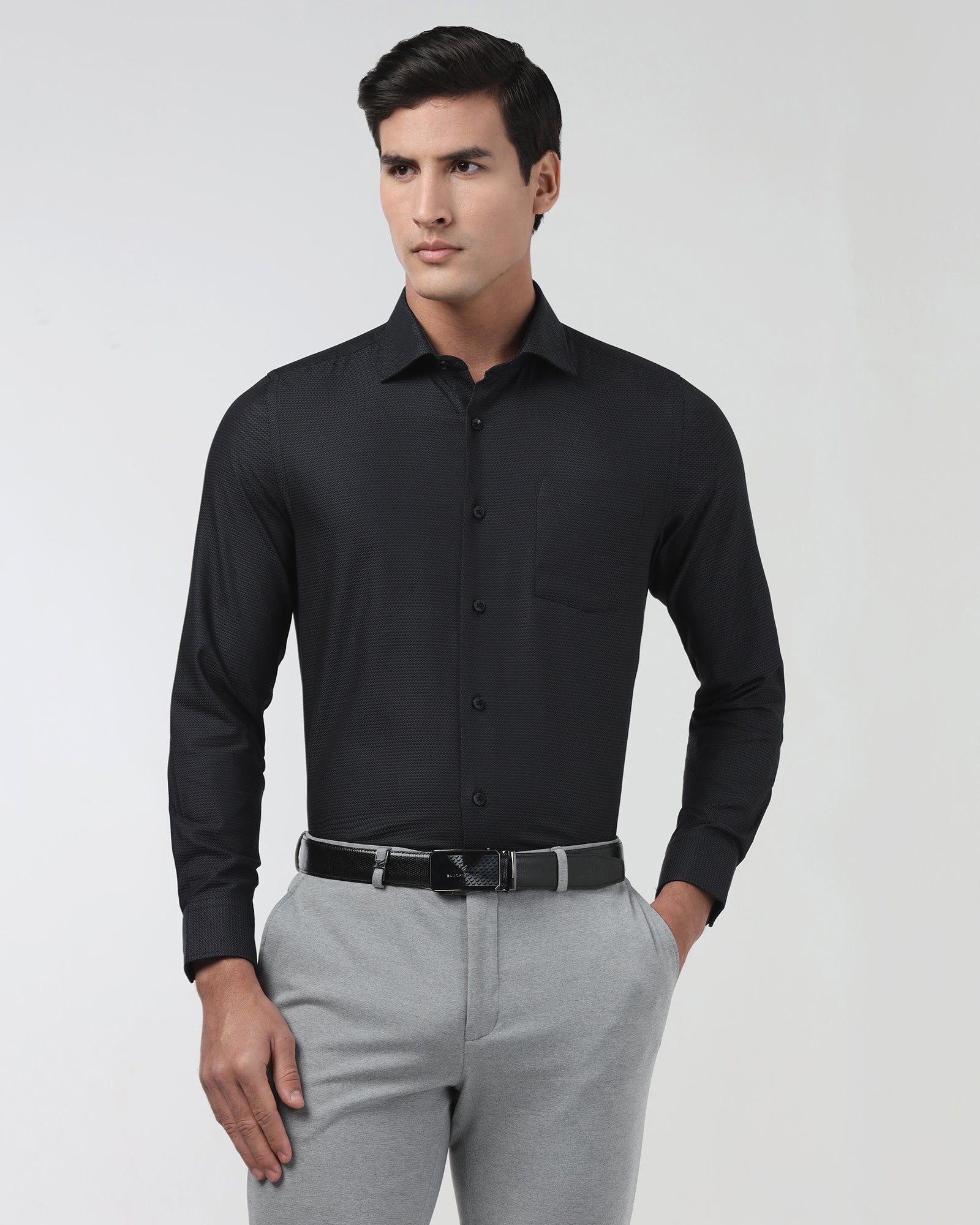 Charcoal Textured Shirt - Robin