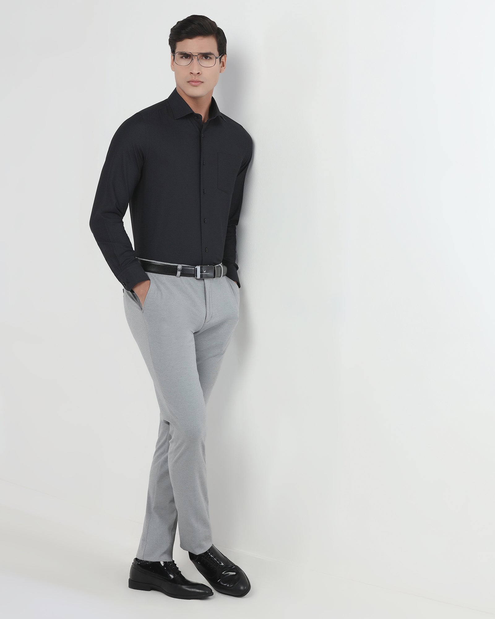 Charcoal Textured Shirt - Robin
