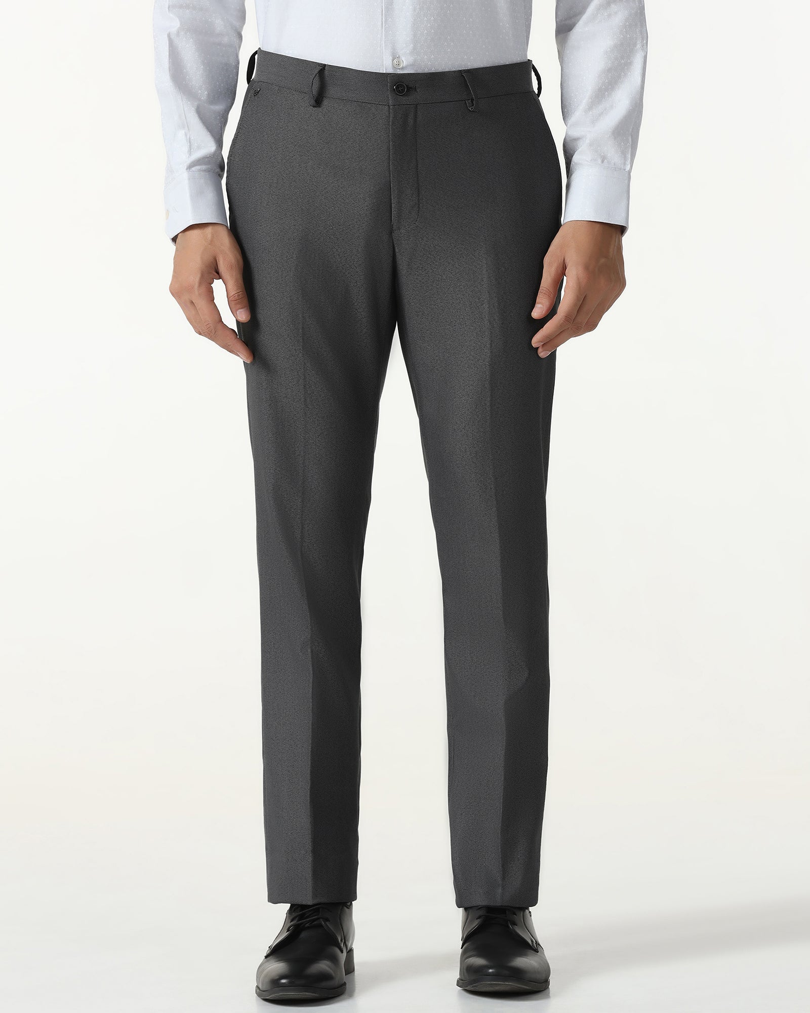 Charcoal Textured Trouser - Monk