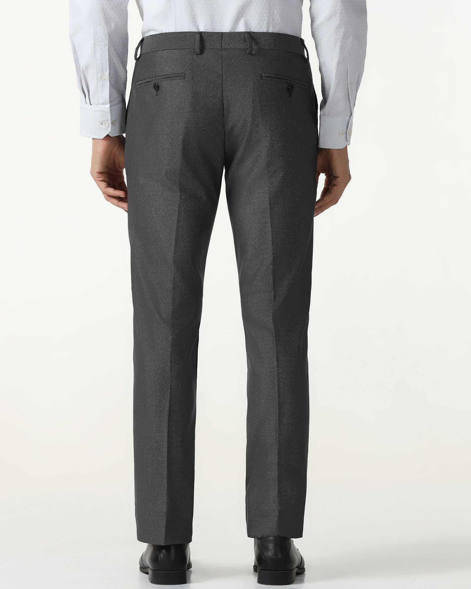 Charcoal Textured Trouser - Monk