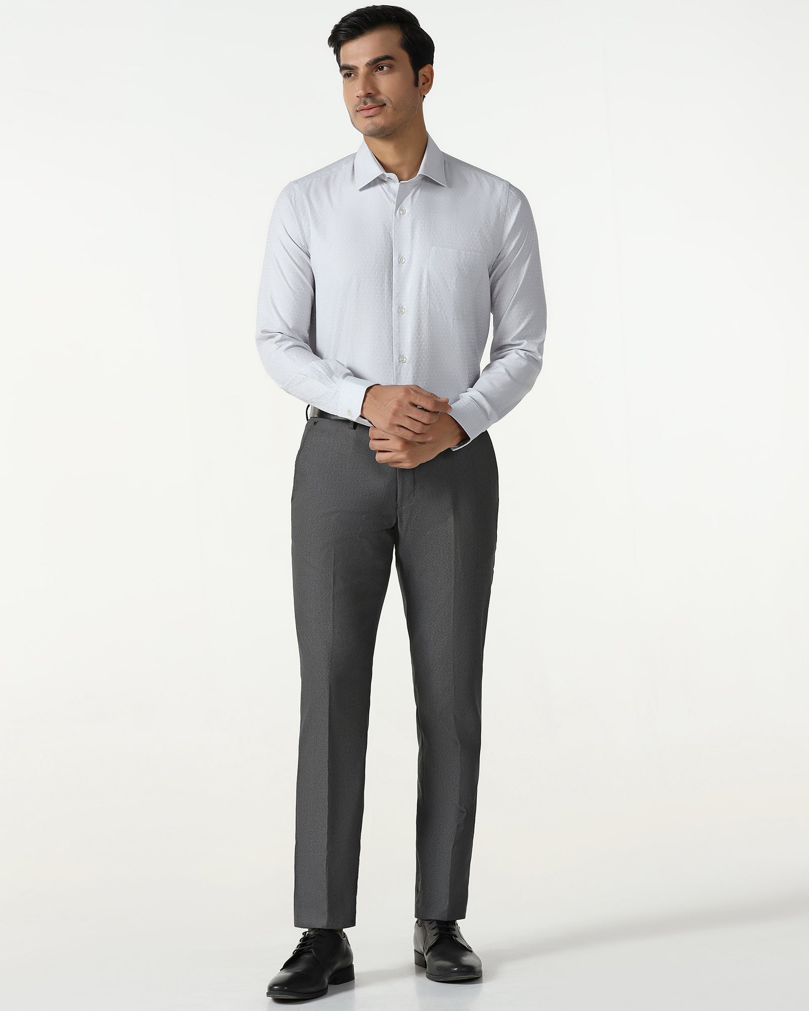 Charcoal Textured Trouser - Monk