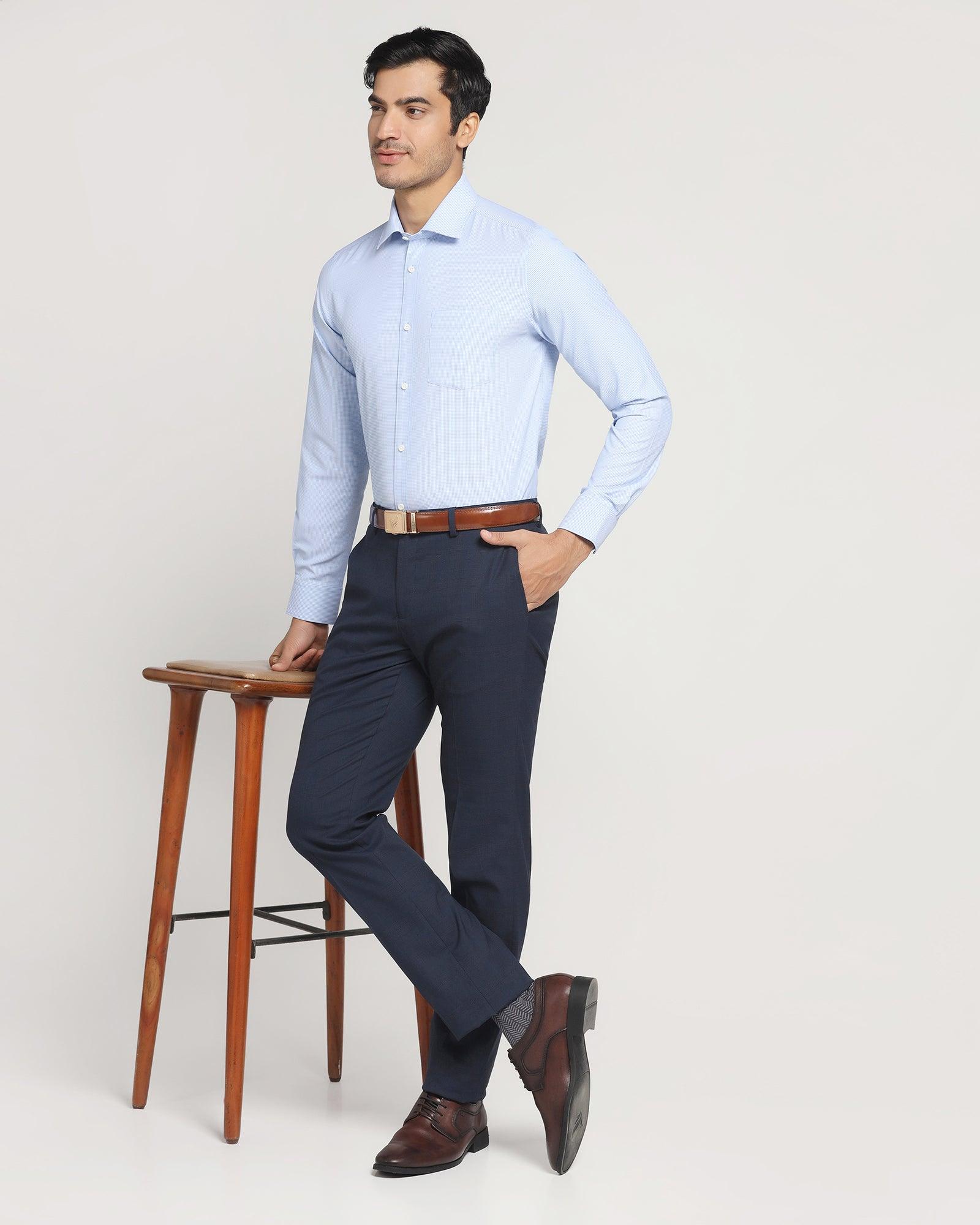 TechPro Formal Blue Check Shirt - Specter - Blackberrys