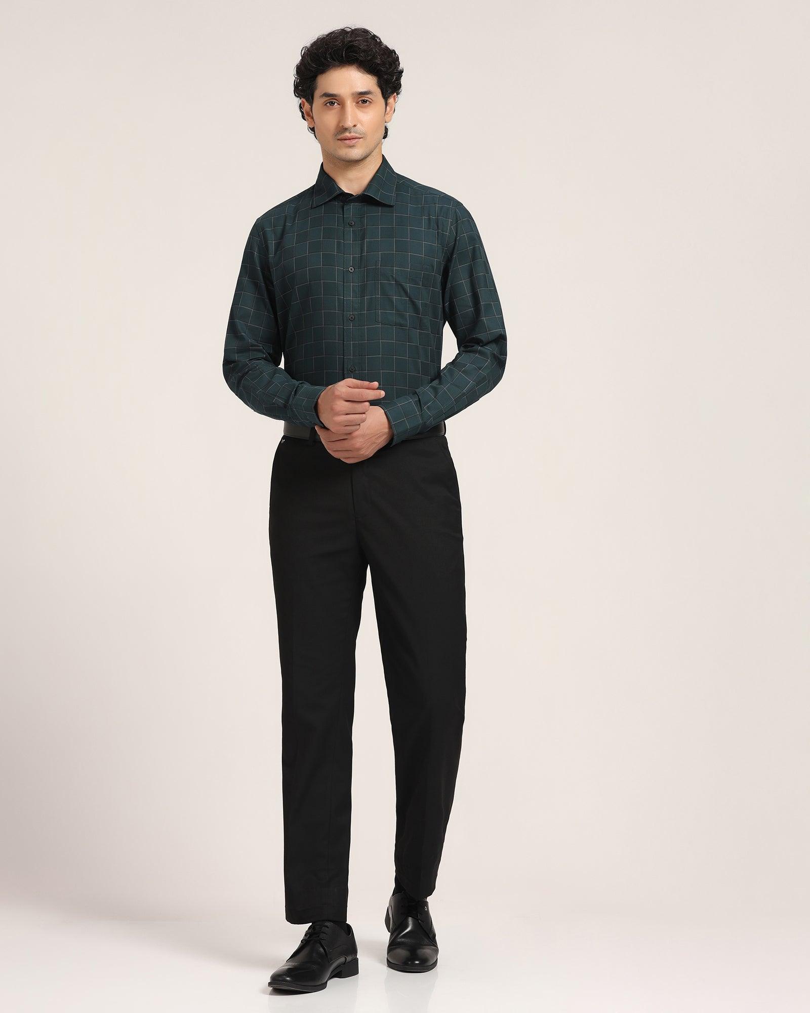 Formal Dark Green Check Shirt - Herd - Blackberrys