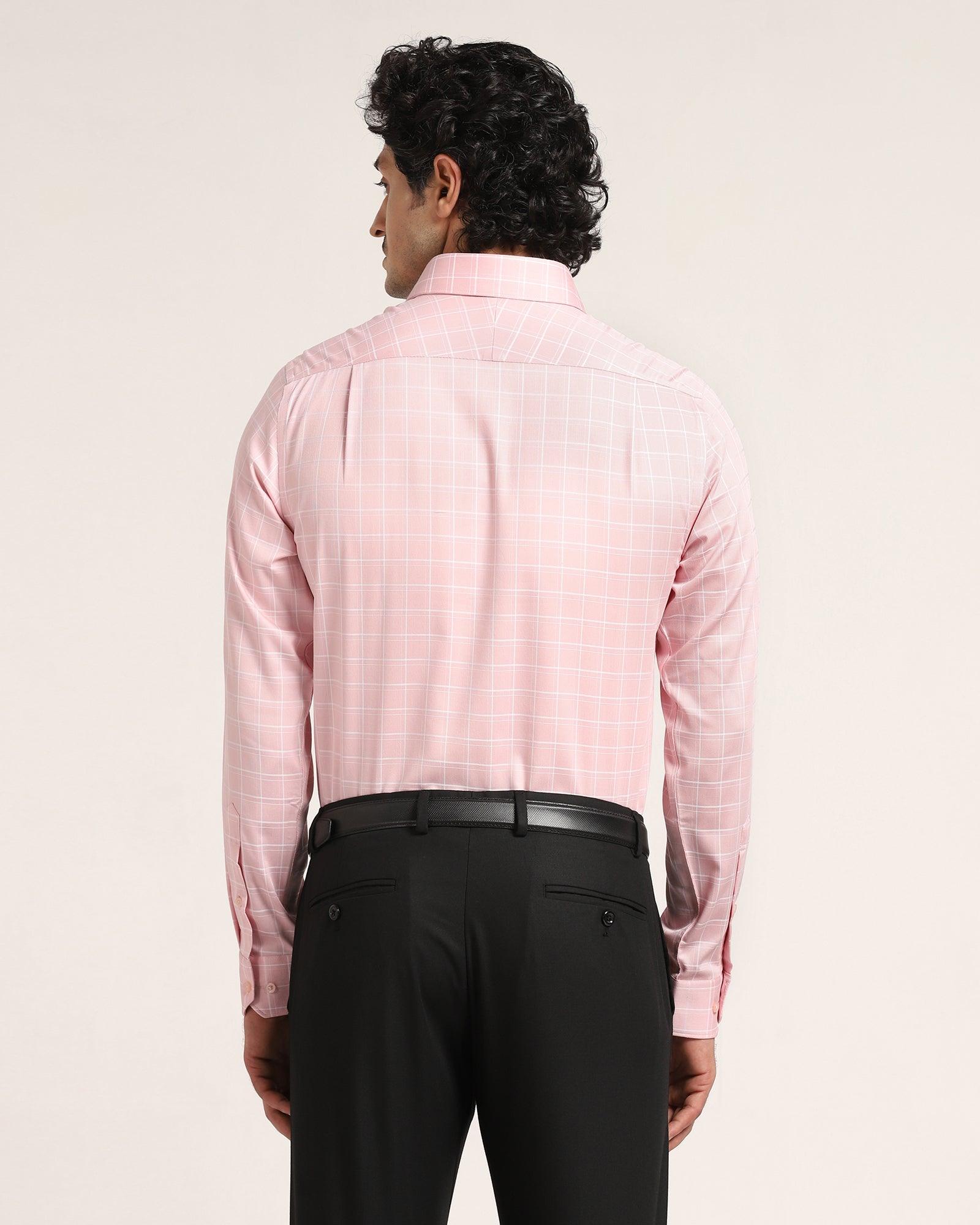 Non Iron Formal Dusty Pink Check Shirt - Yeti - Blackberrys