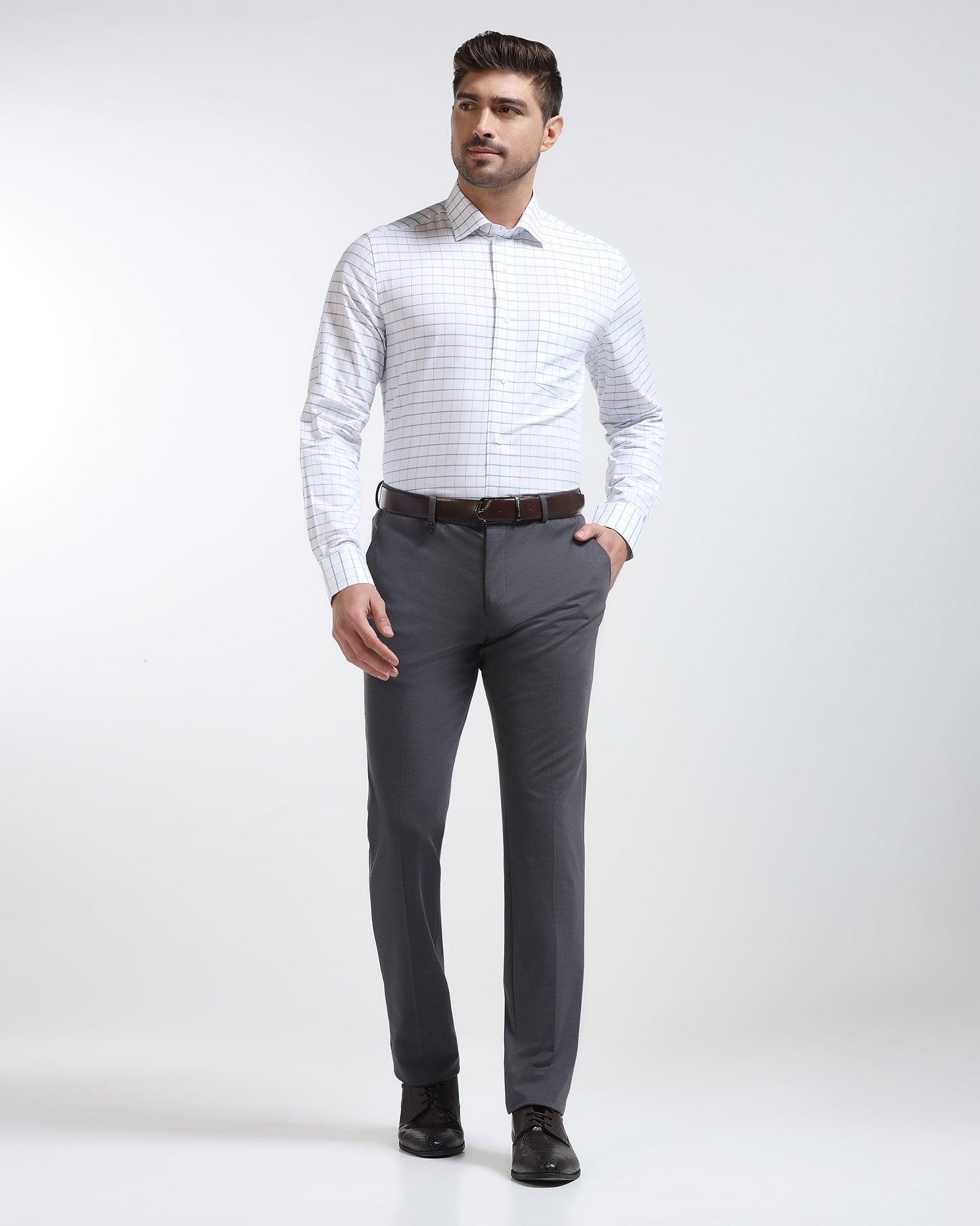 Formal Teal Check Shirt - Nilop - Blackberrys