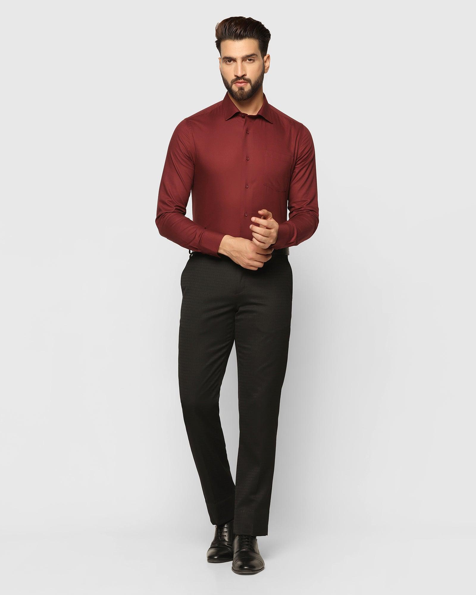 Check Formal Trousers In Black B-95 (Neem) - Blackberrys