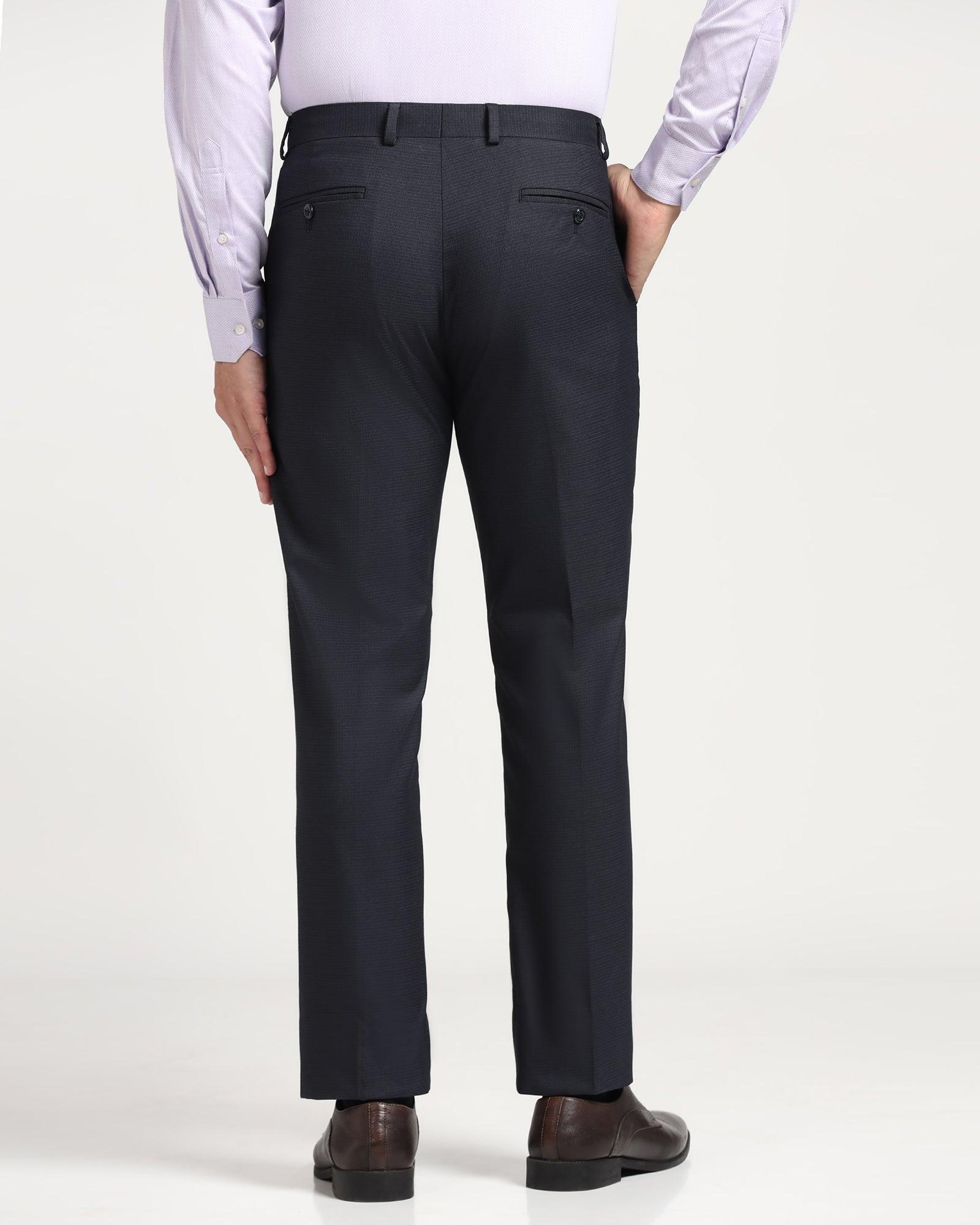 Slim Comfort B-95 Formal Navy Check Trouser - Versa - Blackberrys